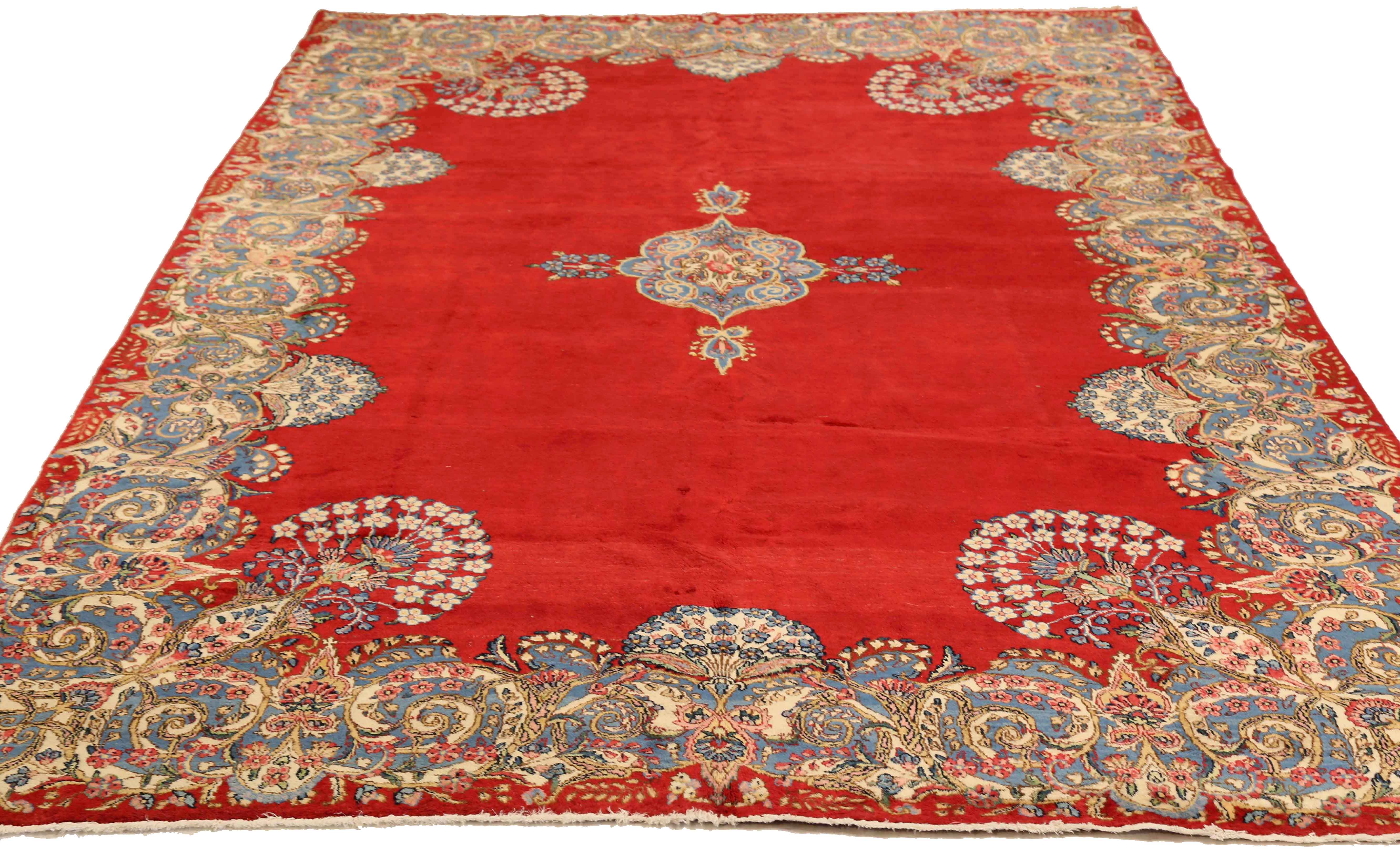 Thumbnail 4 for Antique Persian Kerman Traditional Rug 75450