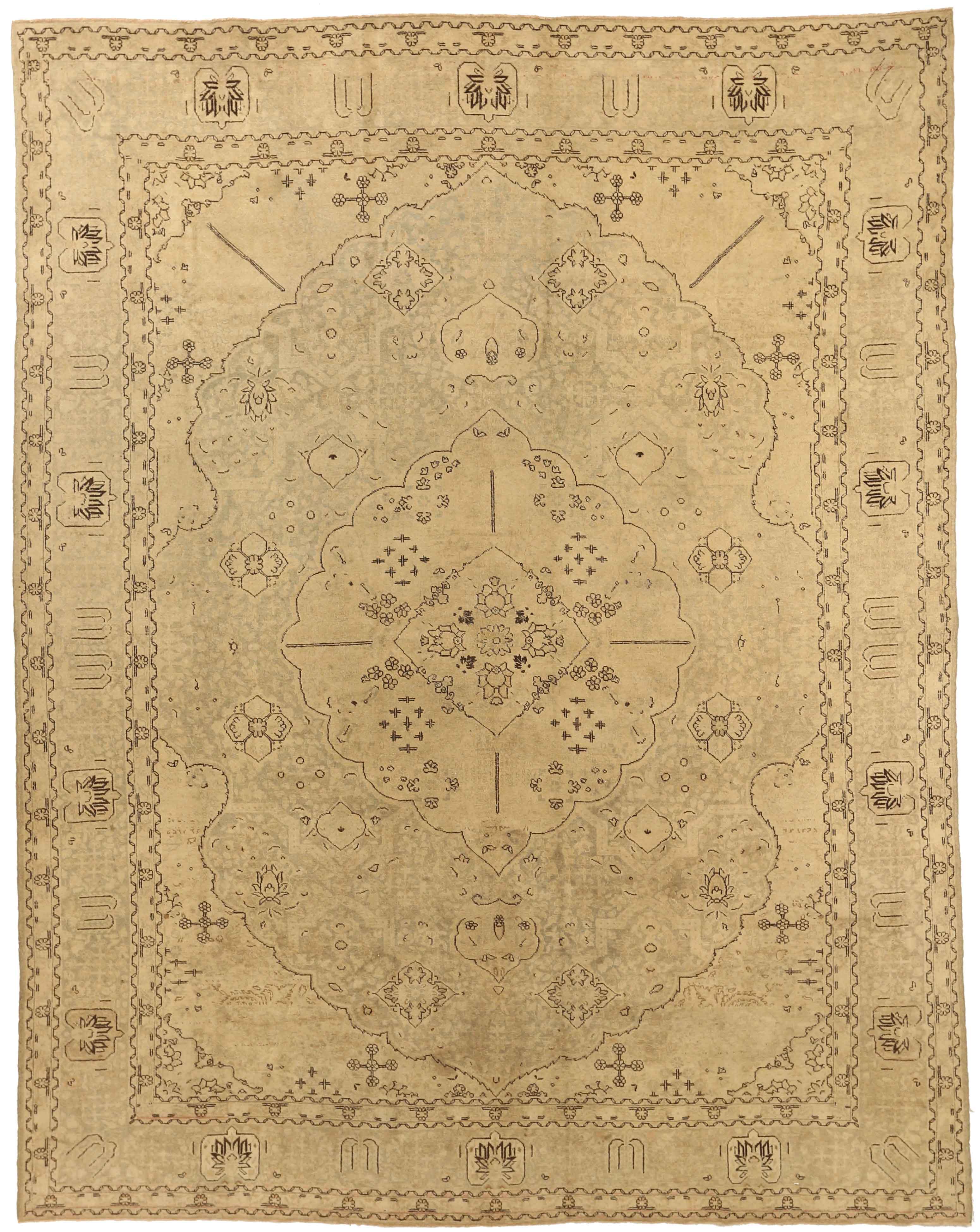 Thumbnail 6 for Antique Persian Tabriz Transitional Rug 75501