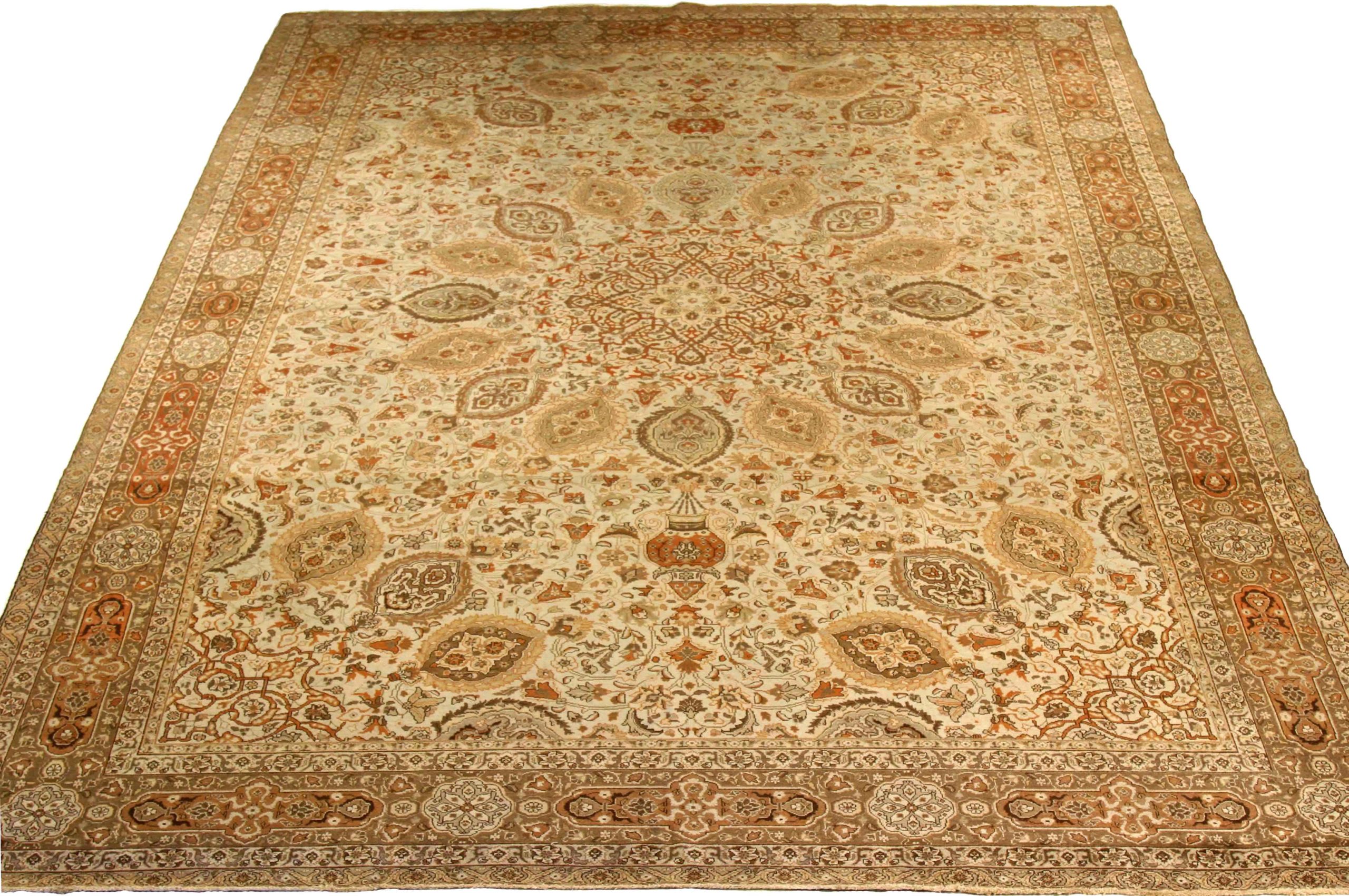 Thumbnail 8 for Antique Persian Tabriz Traditional Rug 75488