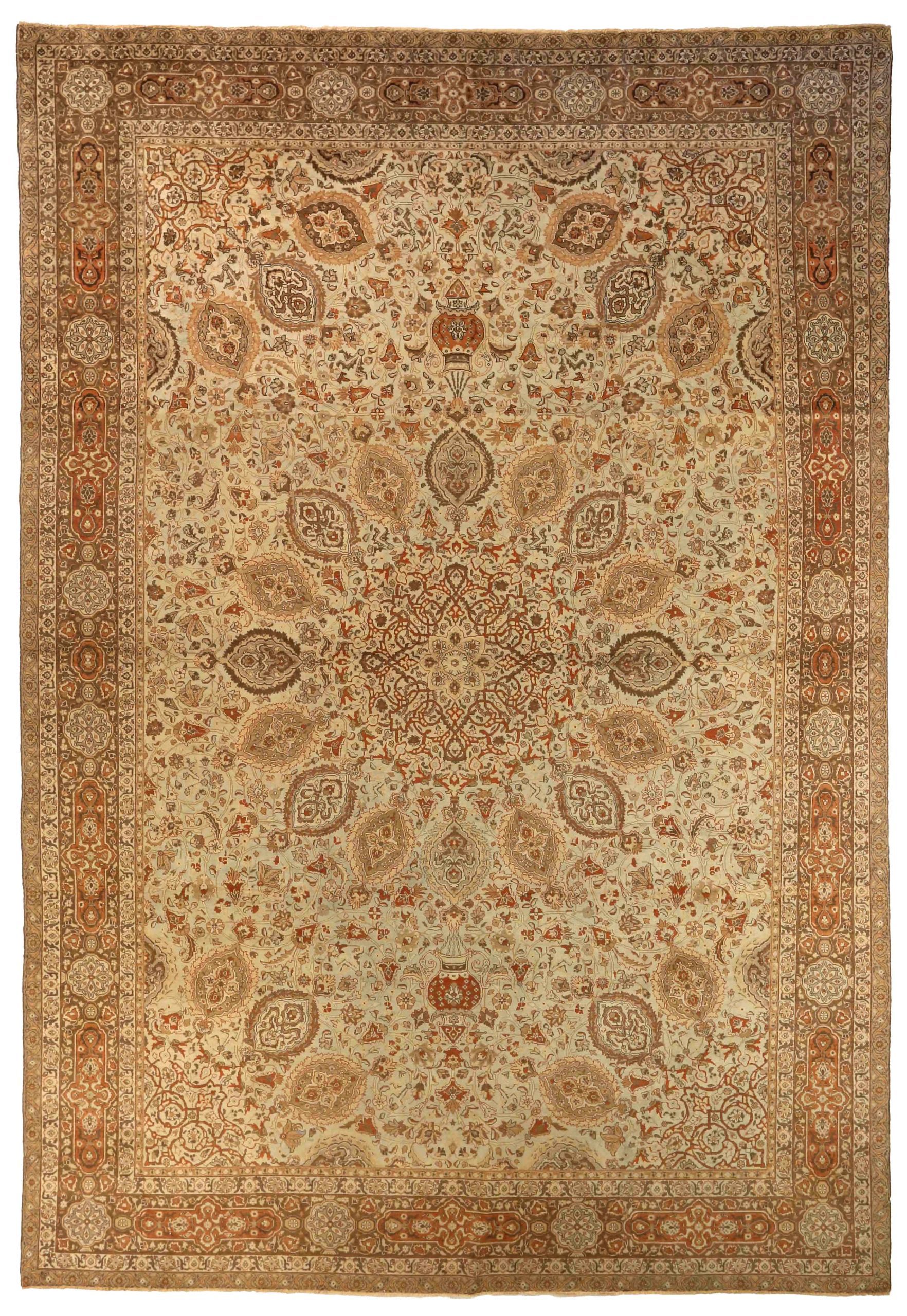 Thumbnail 2 for Antique Persian Tabriz Traditional Rug 75488