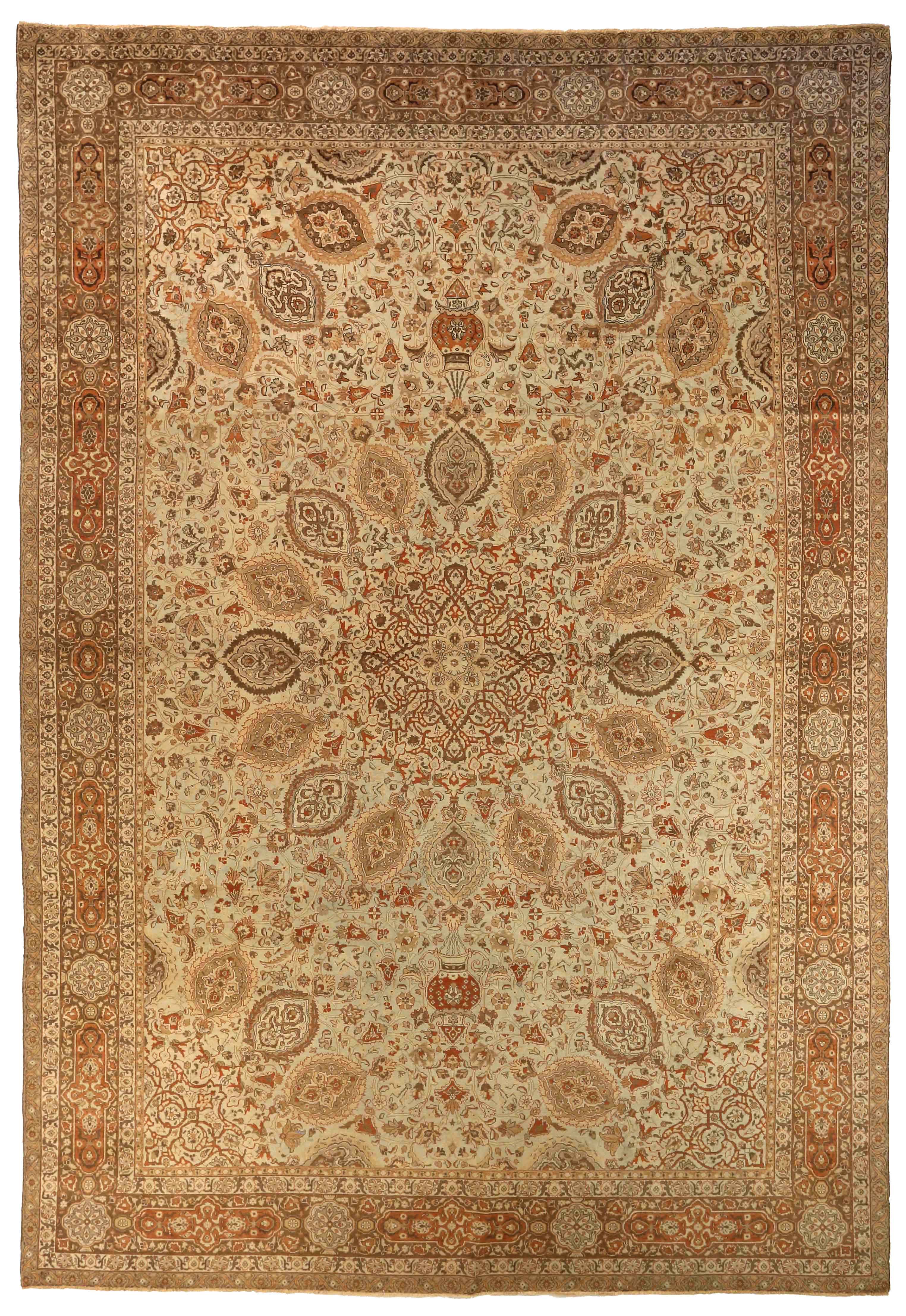 Thumbnail 3 for Antique Persian Tabriz Traditional Rug 75488