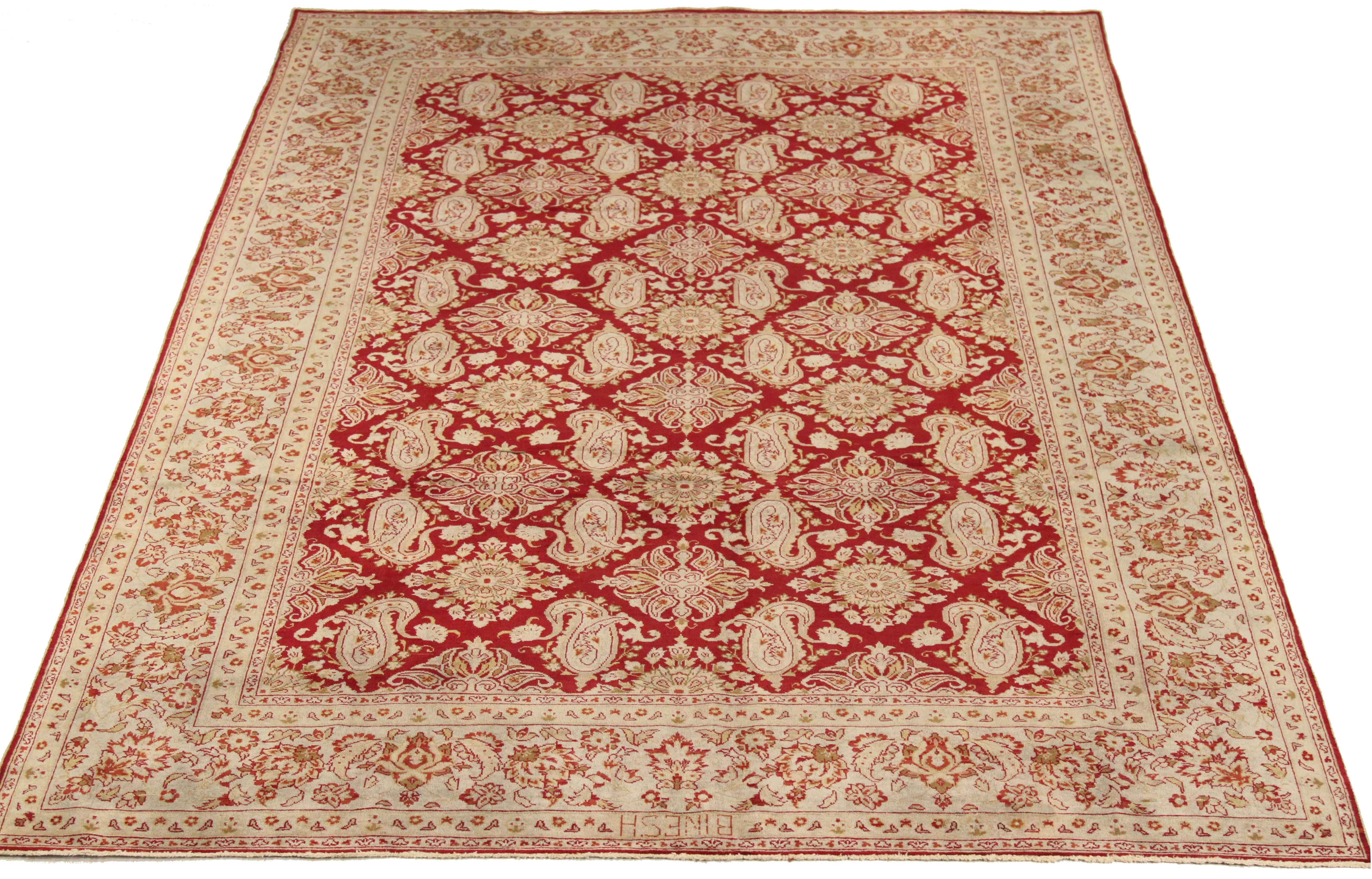 Thumbnail 2 for Antique Persian Yazd Traditional Rug 75572