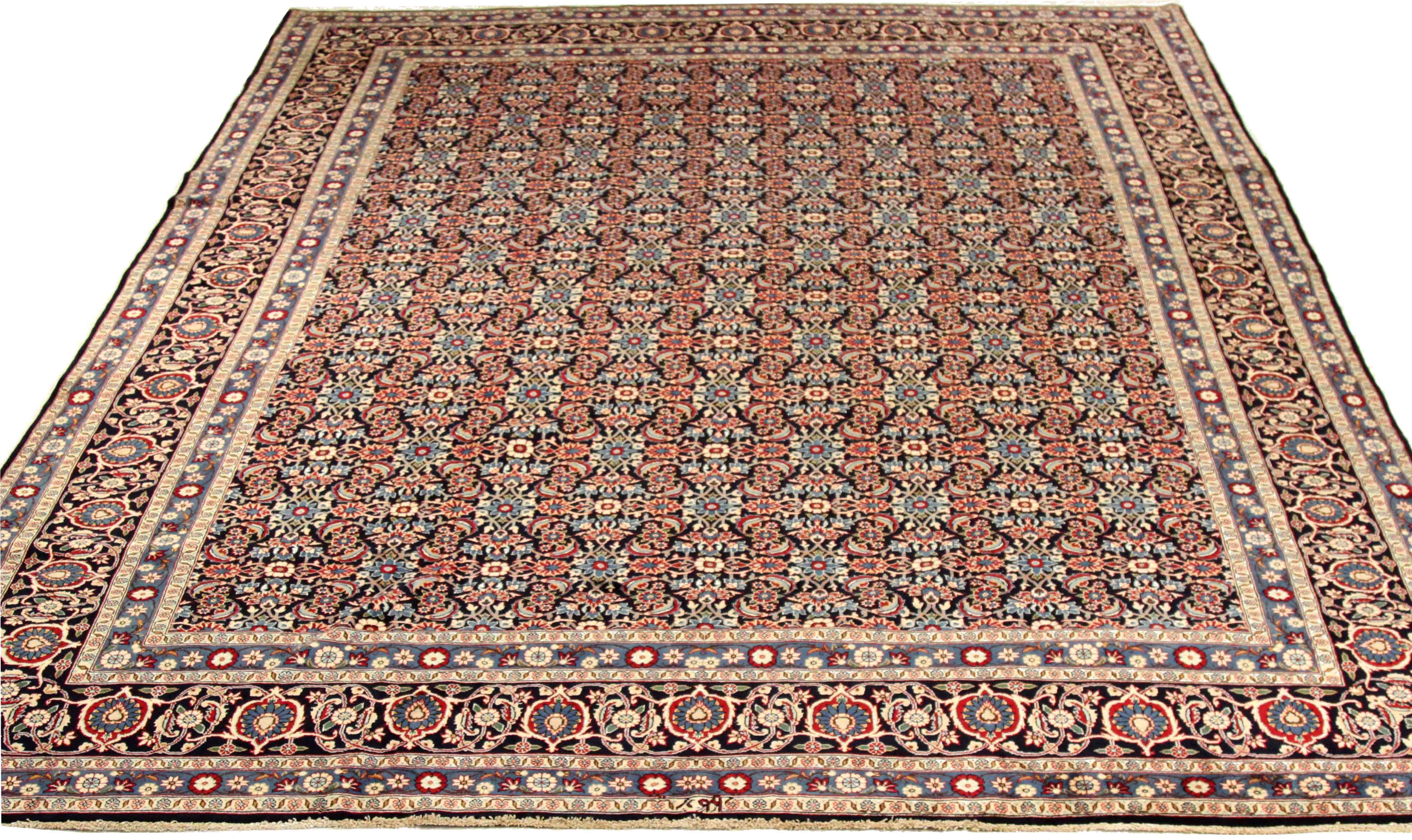 Thumbnail 8 for Antique Persian Yazd Traditional Rug 75593
