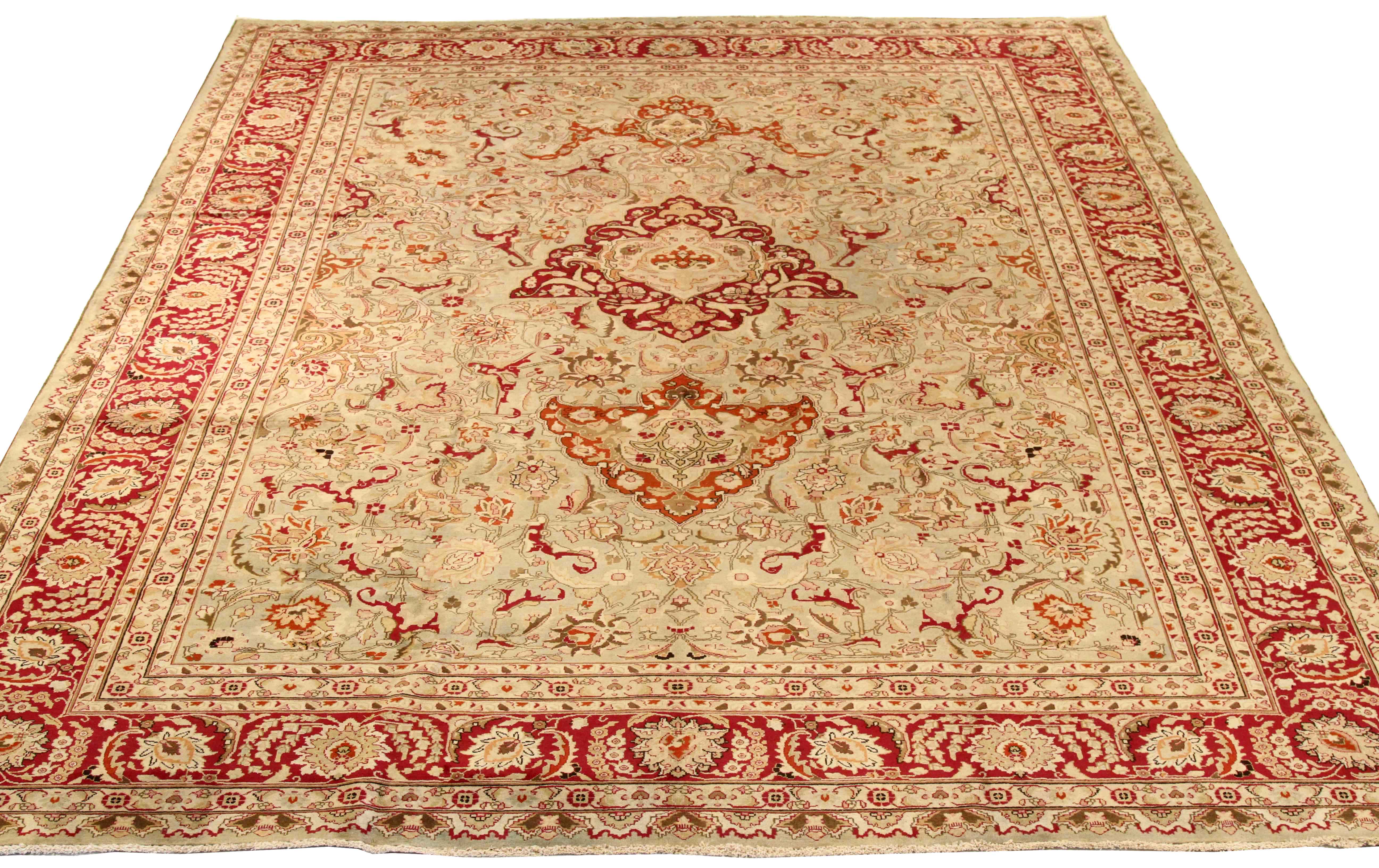 Thumbnail 2 for Antique Persian Mashad Traditional Rug 75588