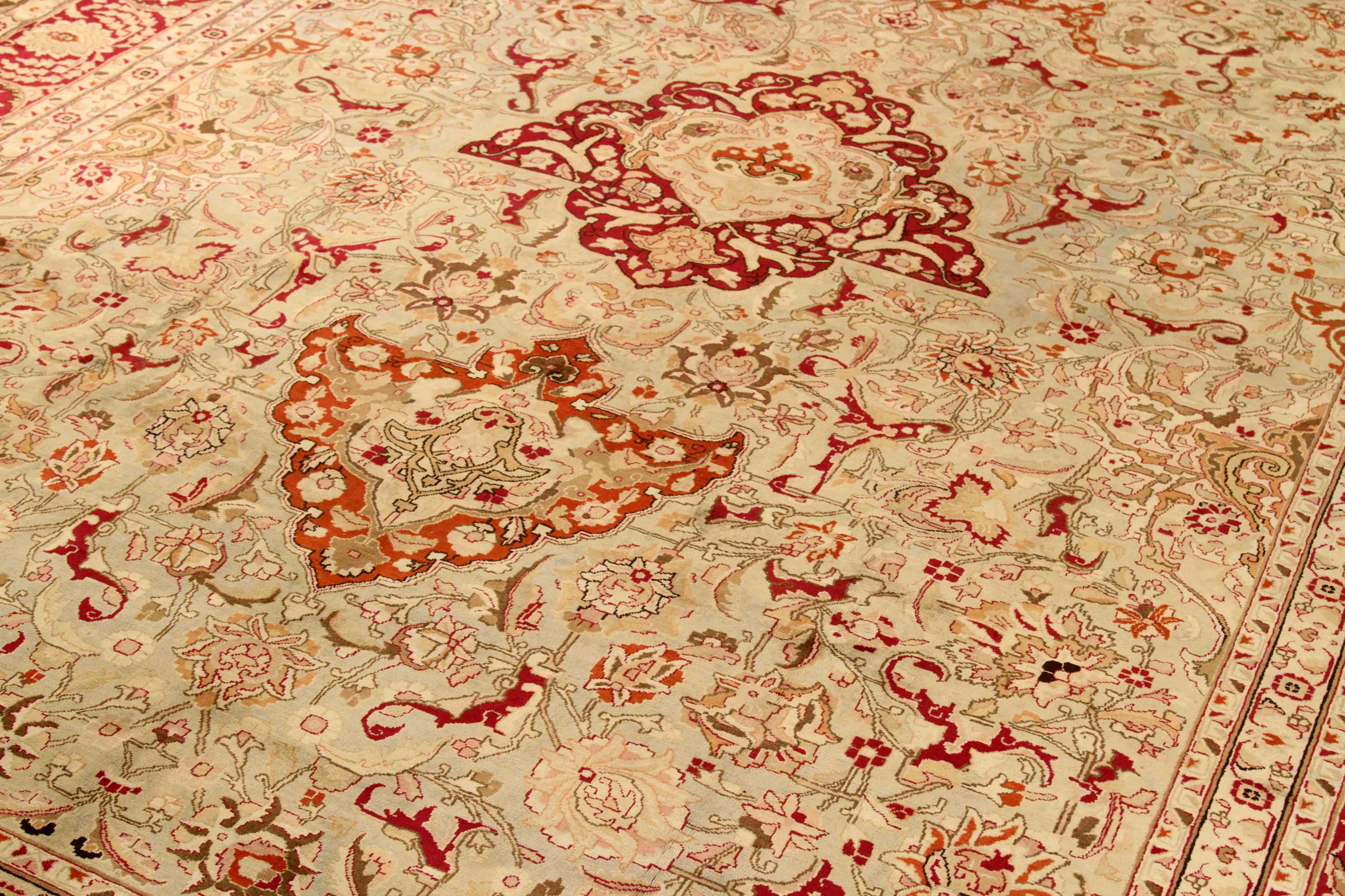 Thumbnail 5 for Antique Persian Mashad Traditional Rug 75588