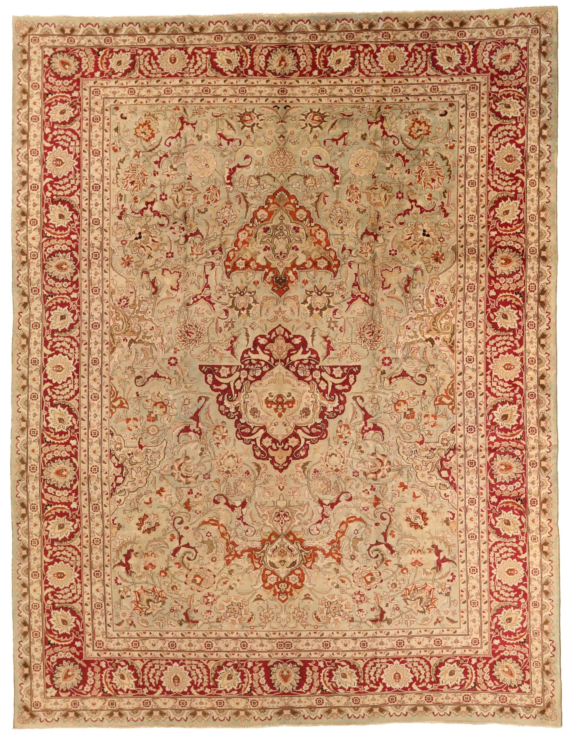 Thumbnail 3 for Antique Persian Mashad Traditional Rug 75588