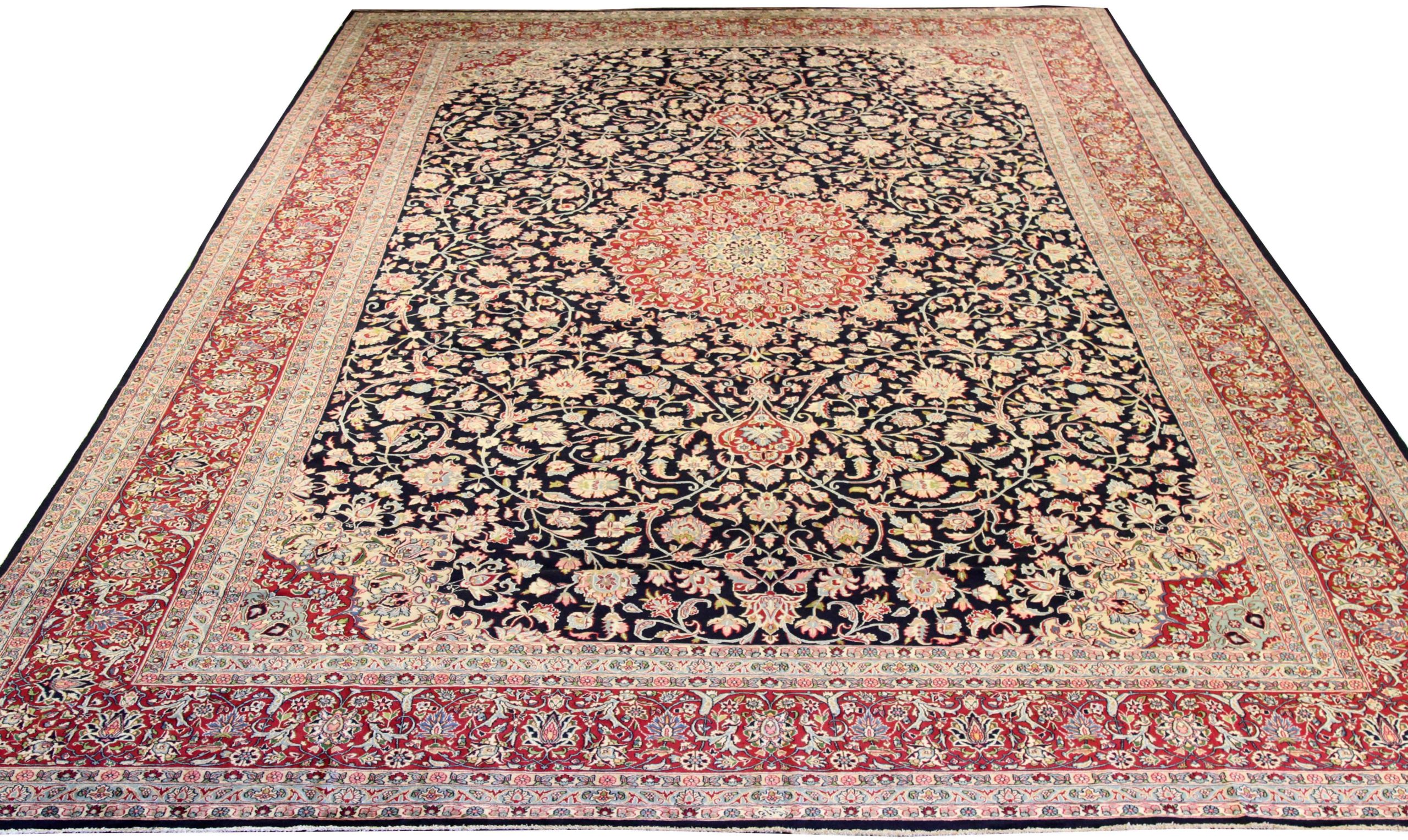 Thumbnail 10 for Antique Persian Kerman Traditional Rug 75578