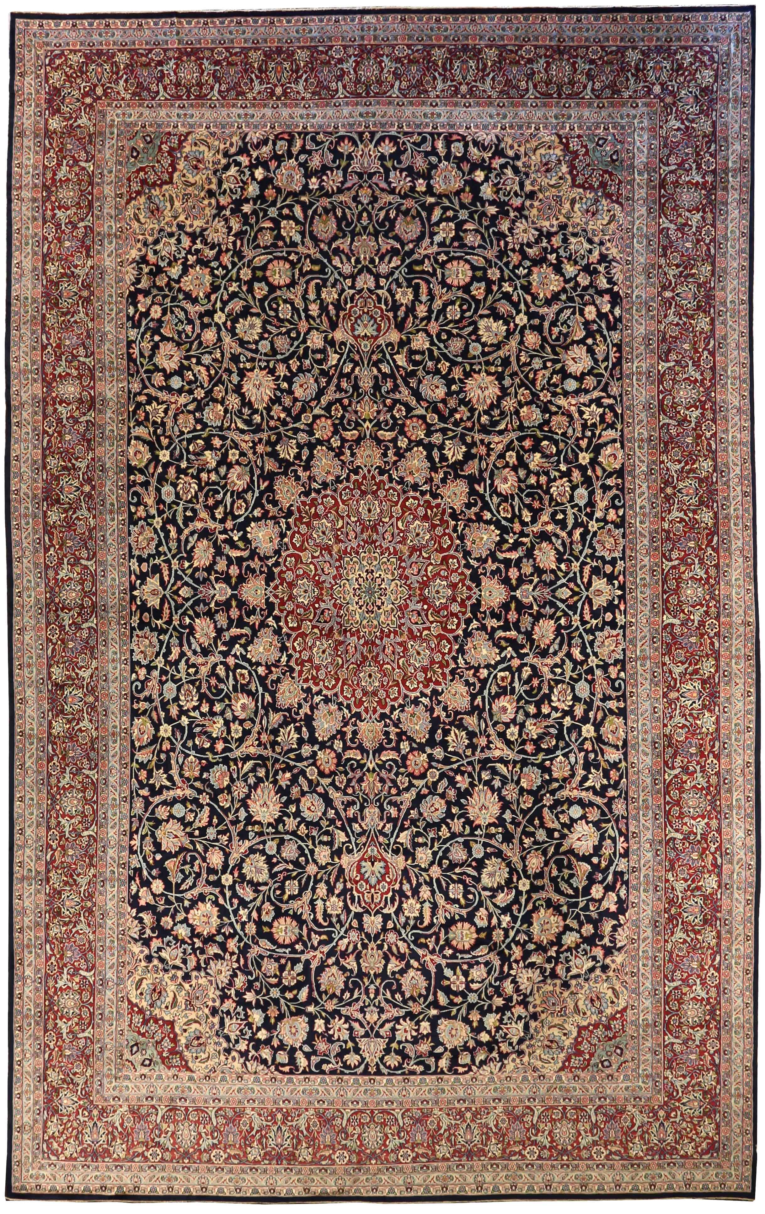 Thumbnail 4 for Antique Persian Kerman Traditional Rug 75578