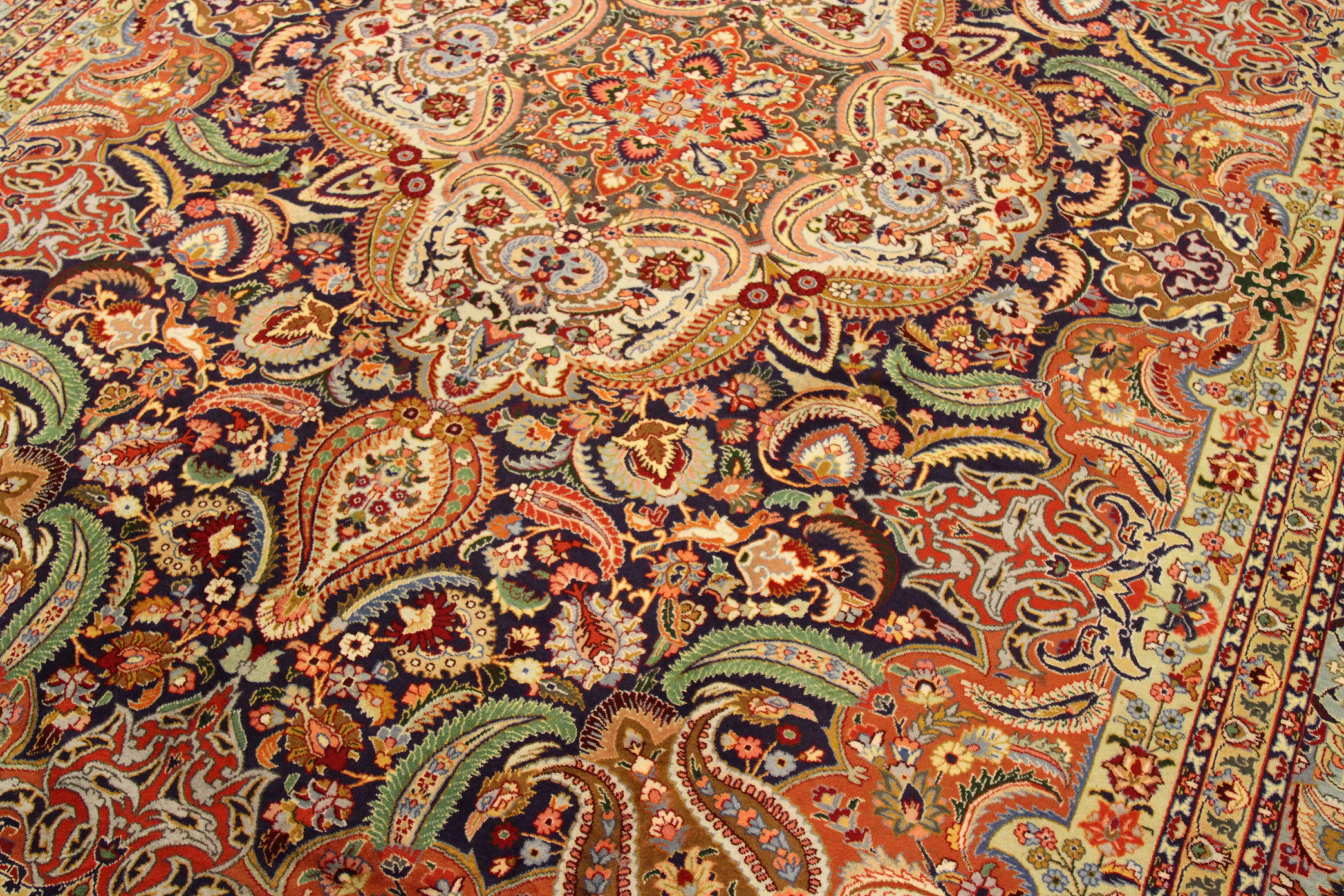 Thumbnail 5 for Antique Persian Tabriz Traditional Rug 75580