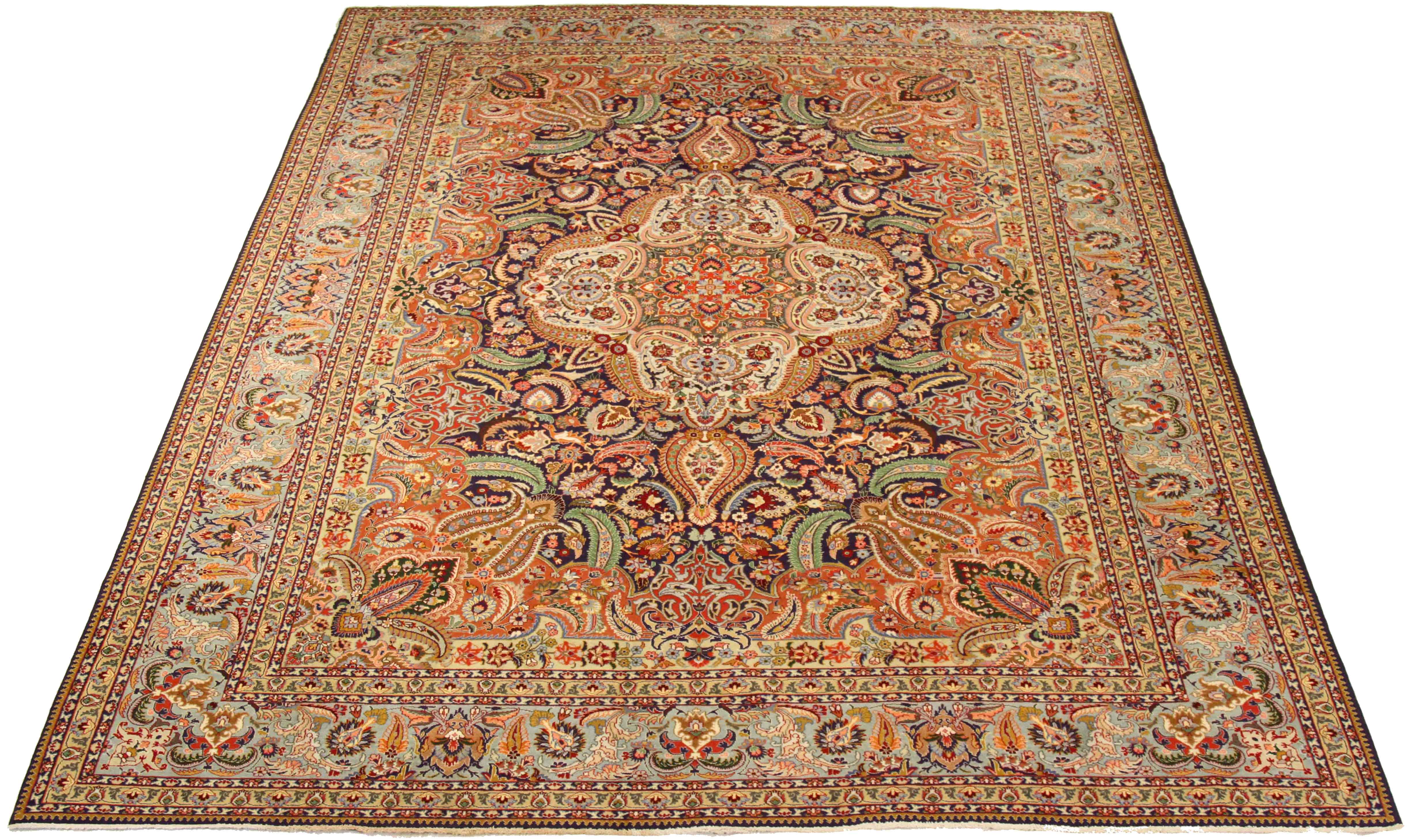 Thumbnail 6 for Antique Persian Tabriz Traditional Rug 75580