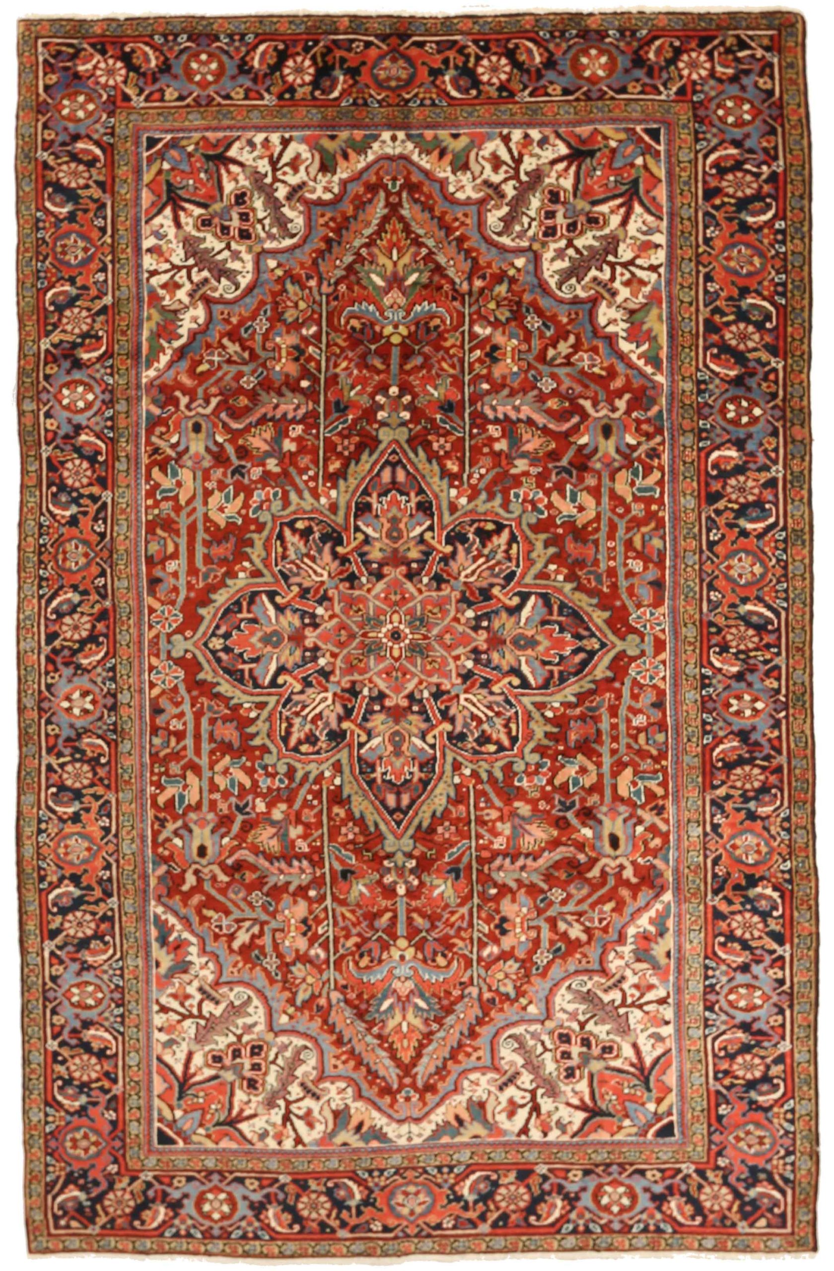 Thumbnail 4 for Antique Persian Heriz Traditional Rug 75602