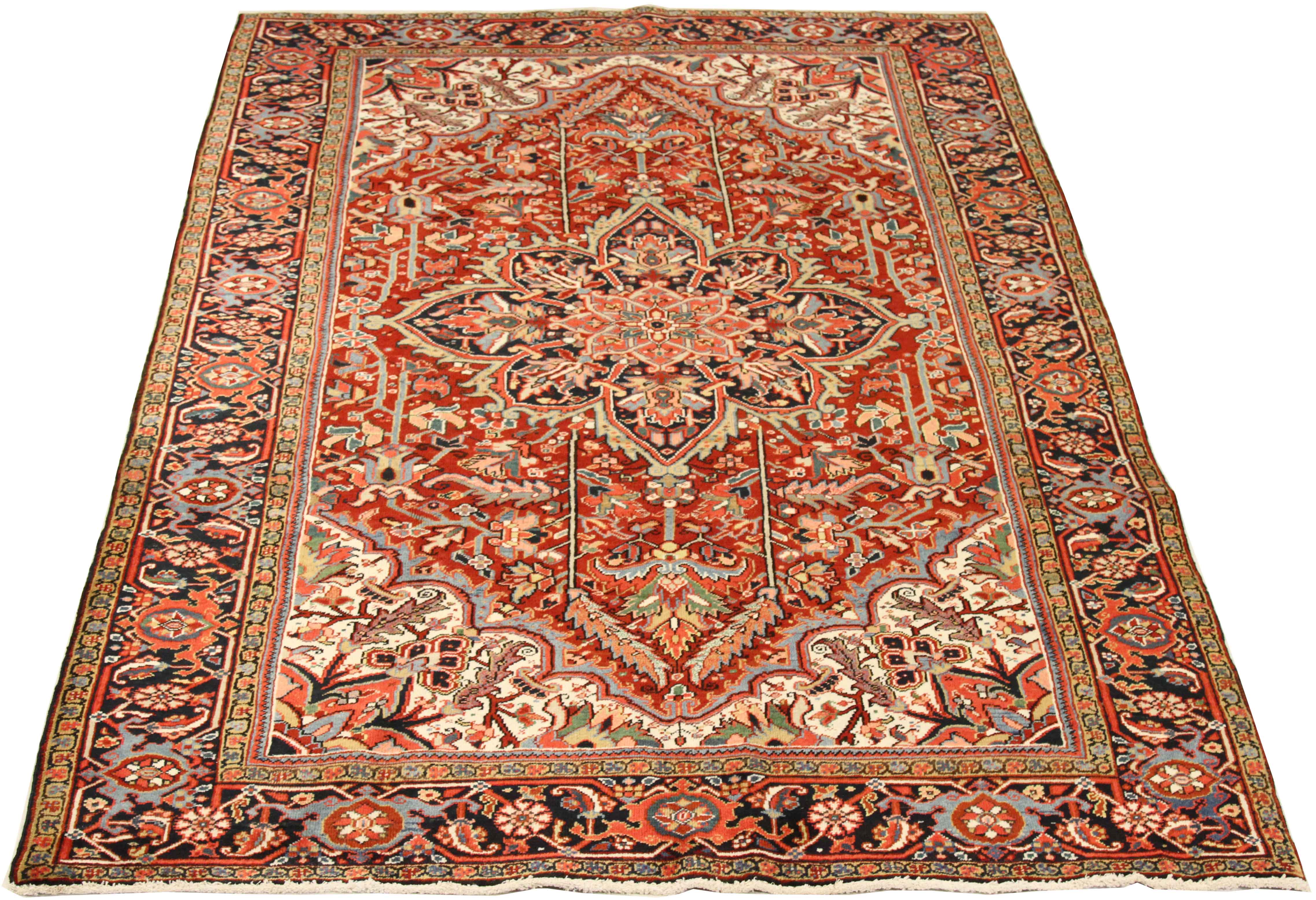 Thumbnail 3 for Antique Persian Heriz Traditional Rug 75602