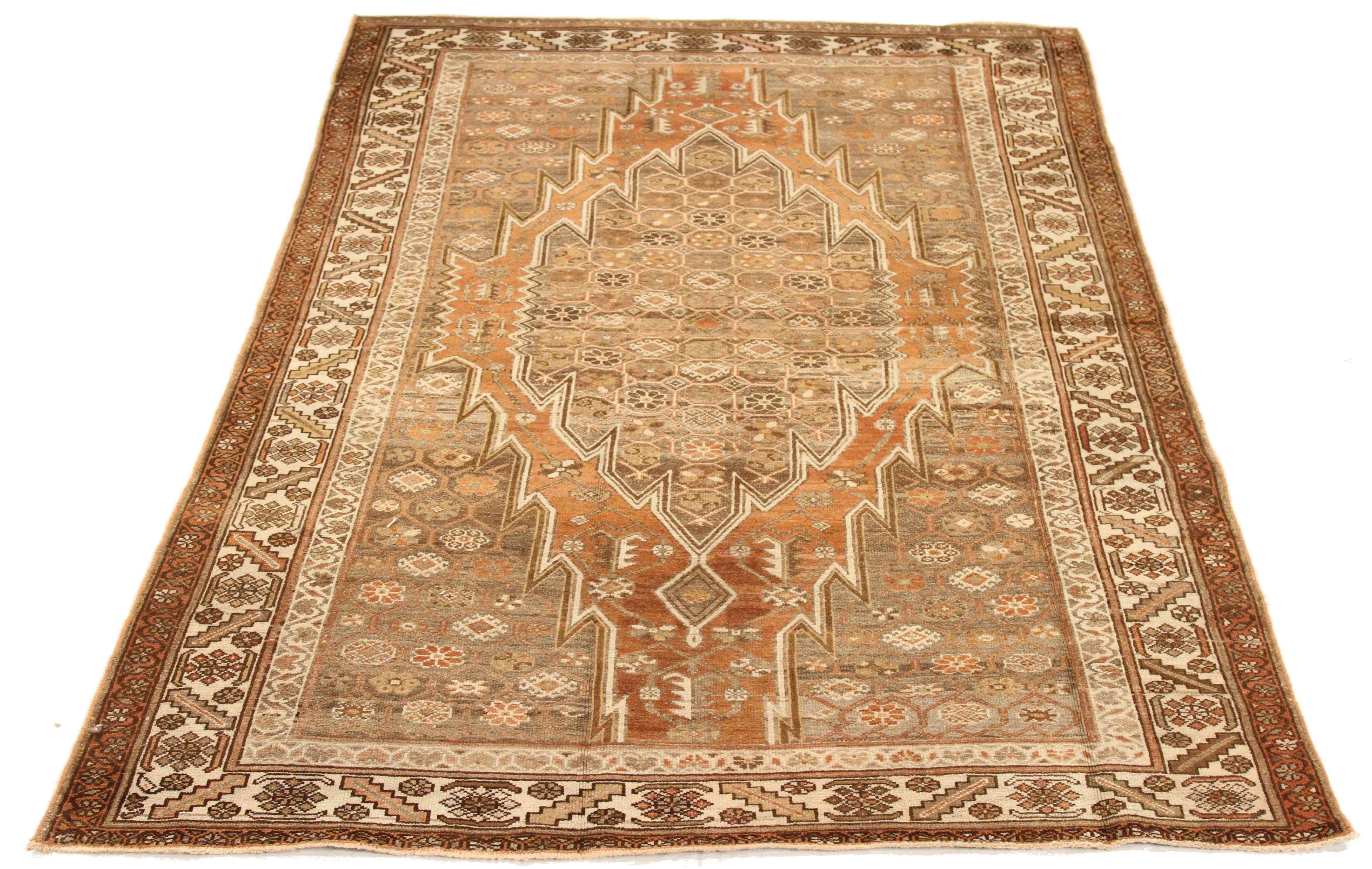 Thumbnail 4 for Antique Persian Saveh Traditional Rug 75642