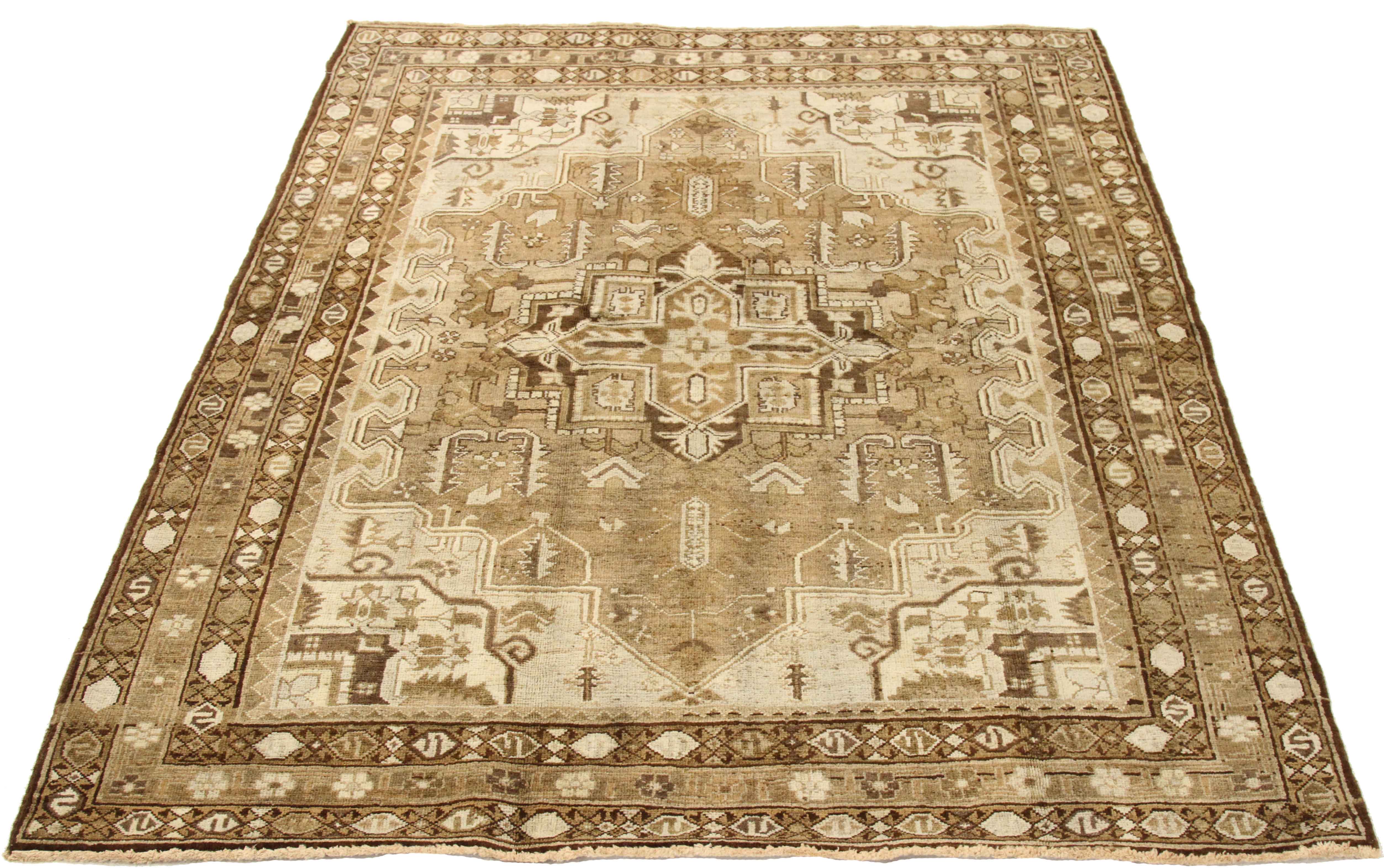 Thumbnail 2 for Antique Persian Heriz Traditional Rug 75697