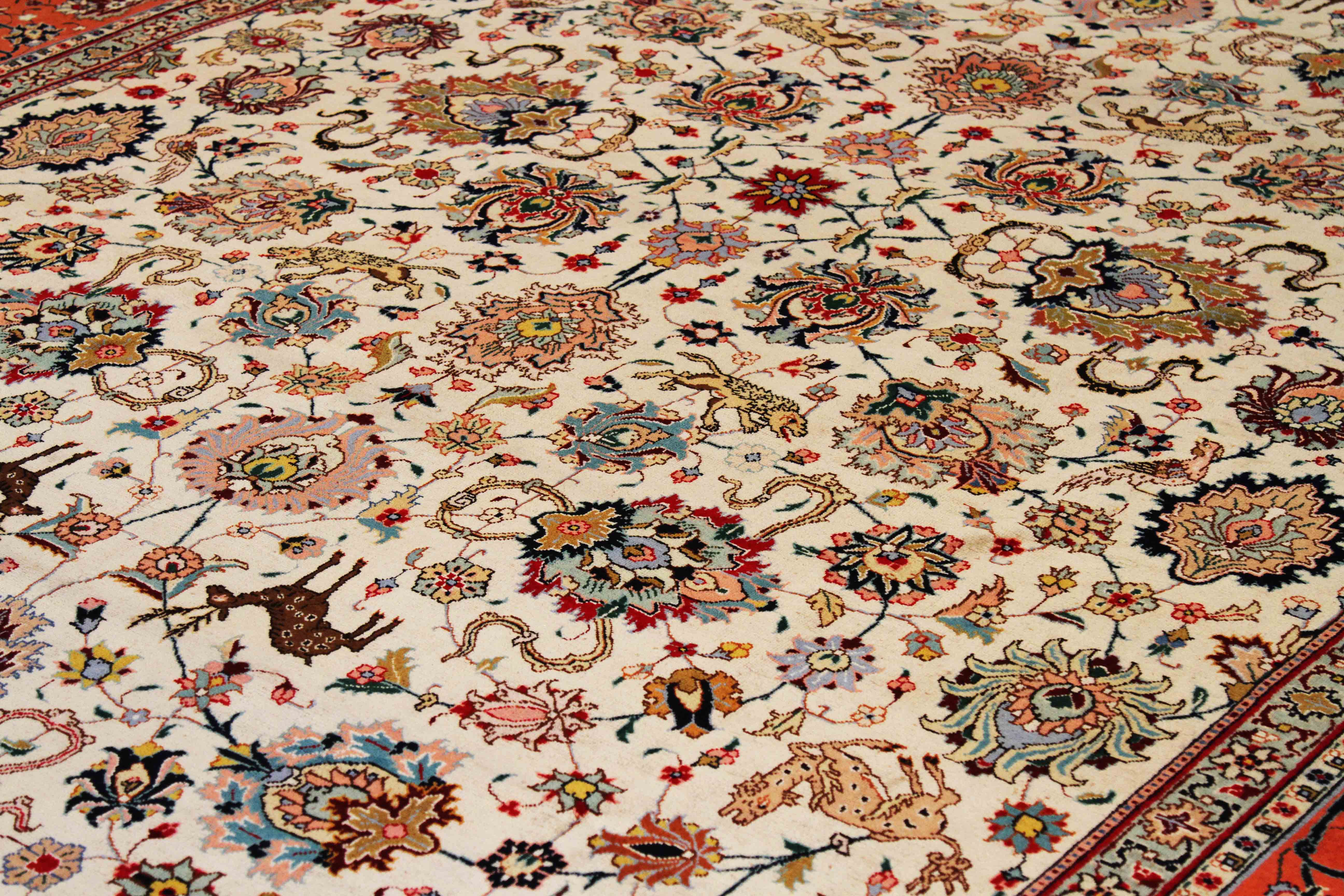 Thumbnail 7 for Antique Persian Tabriz Traditional Rug 69909