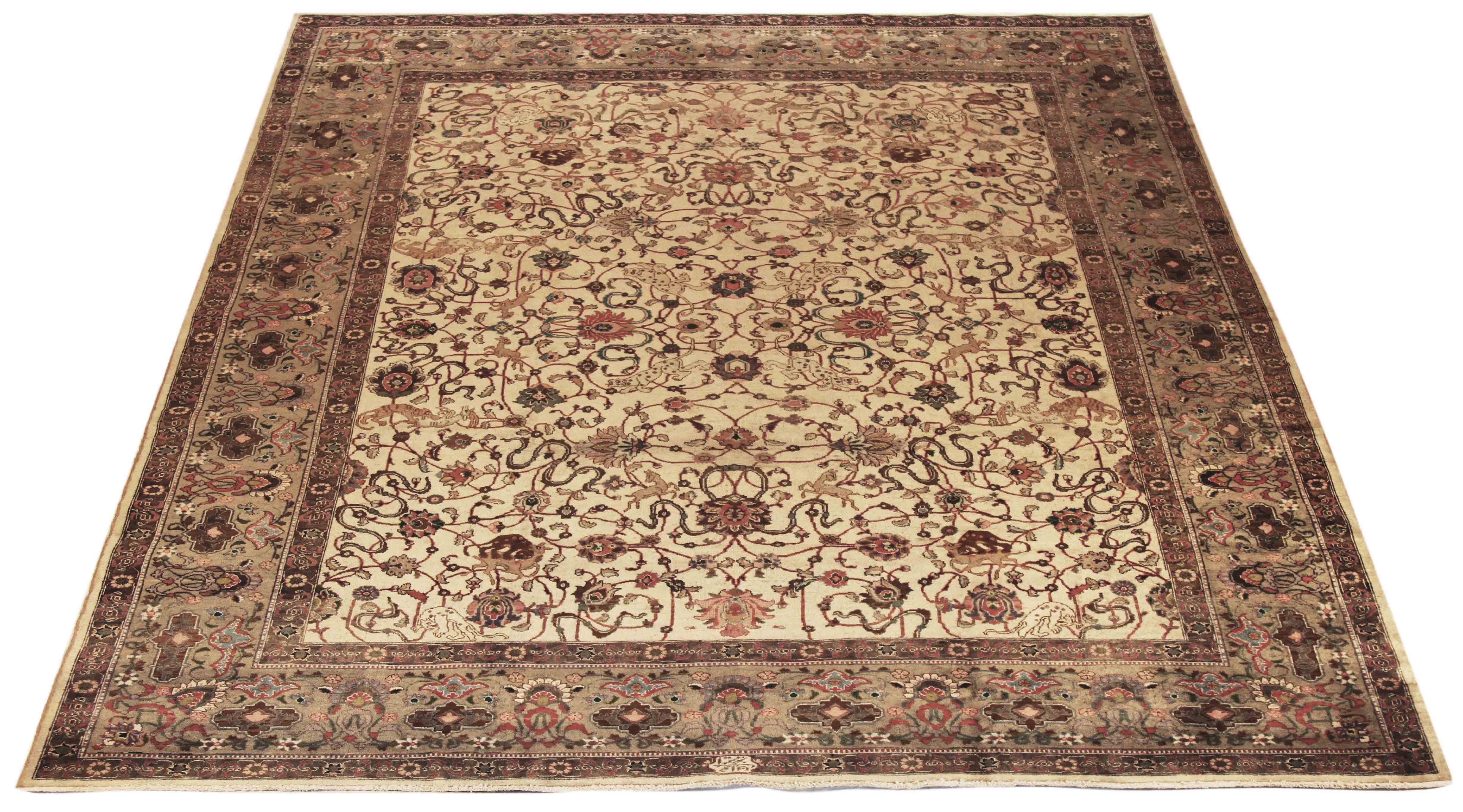 Thumbnail 5 for Antique Persian Tabriz Traditional Rug 69911
