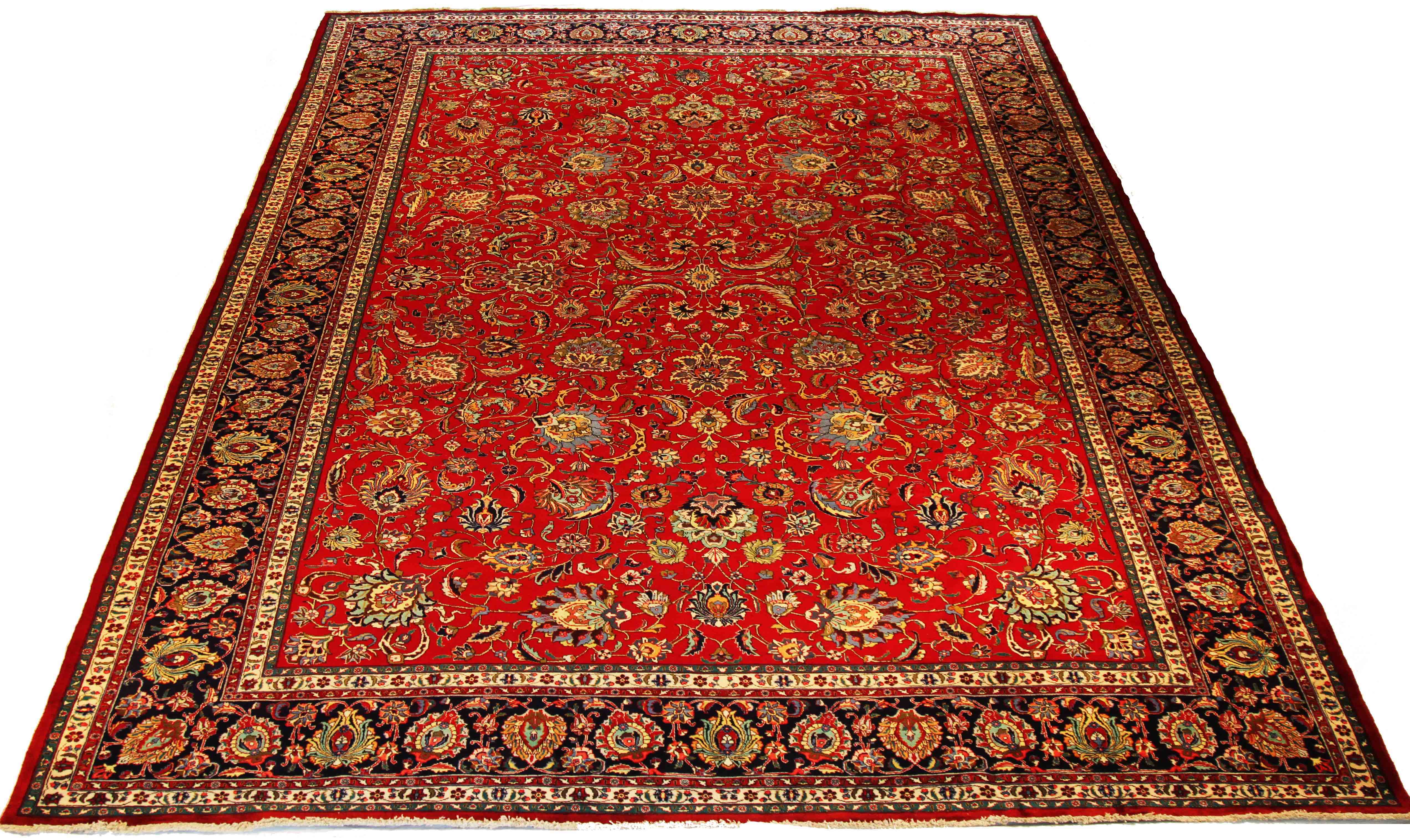 Thumbnail 2 for Antique Persian Tabriz Traditional Rug 69932