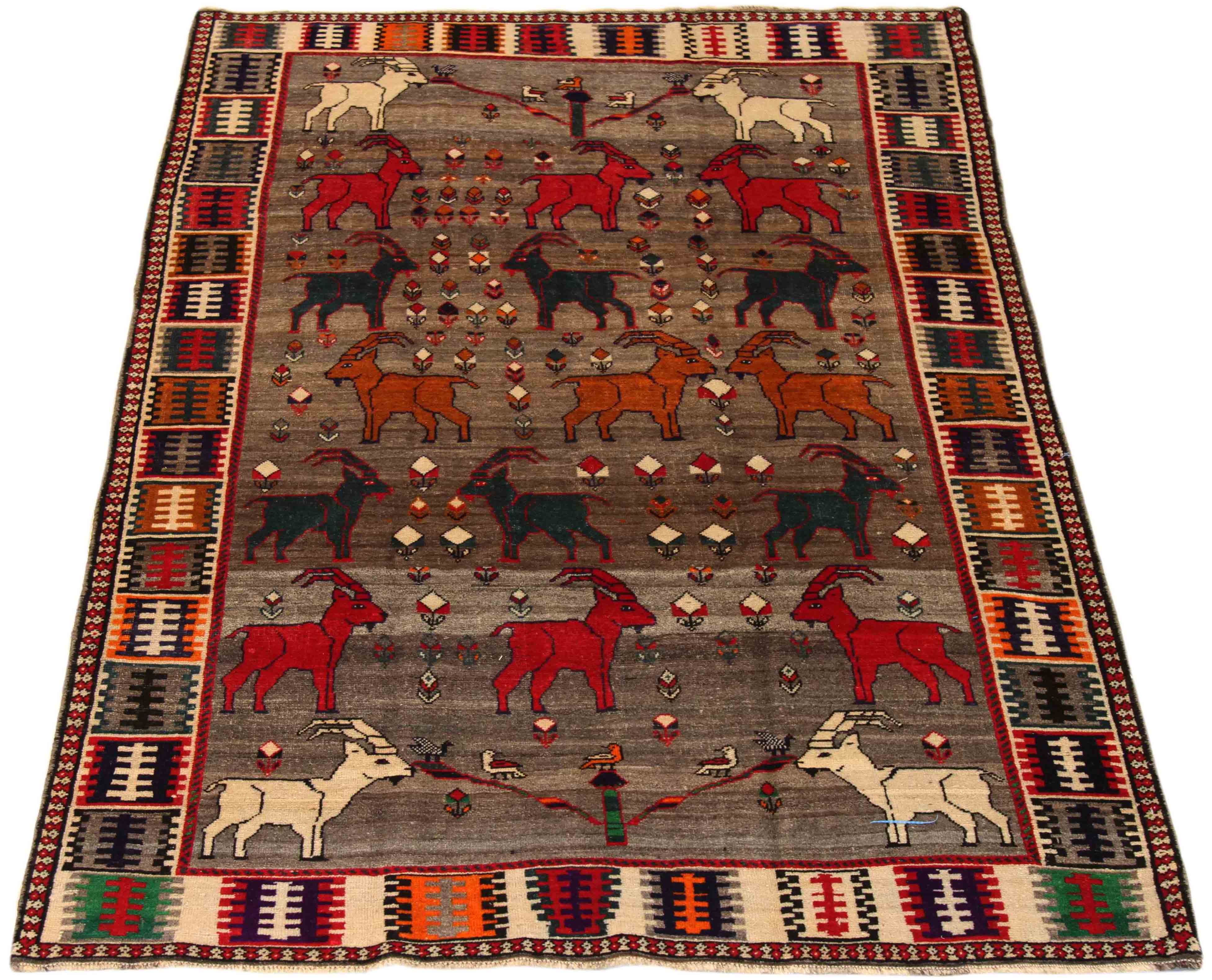 Thumbnail 11 for Antique Persian Gabbeh Traditional Rug 69933