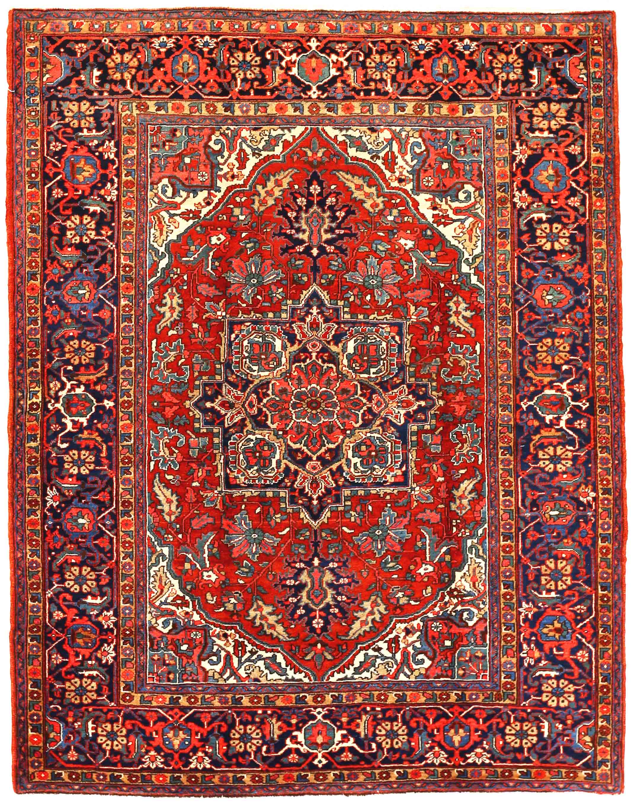 Thumbnail 12 for Antique Persian Heriz Traditional Rug 69934
