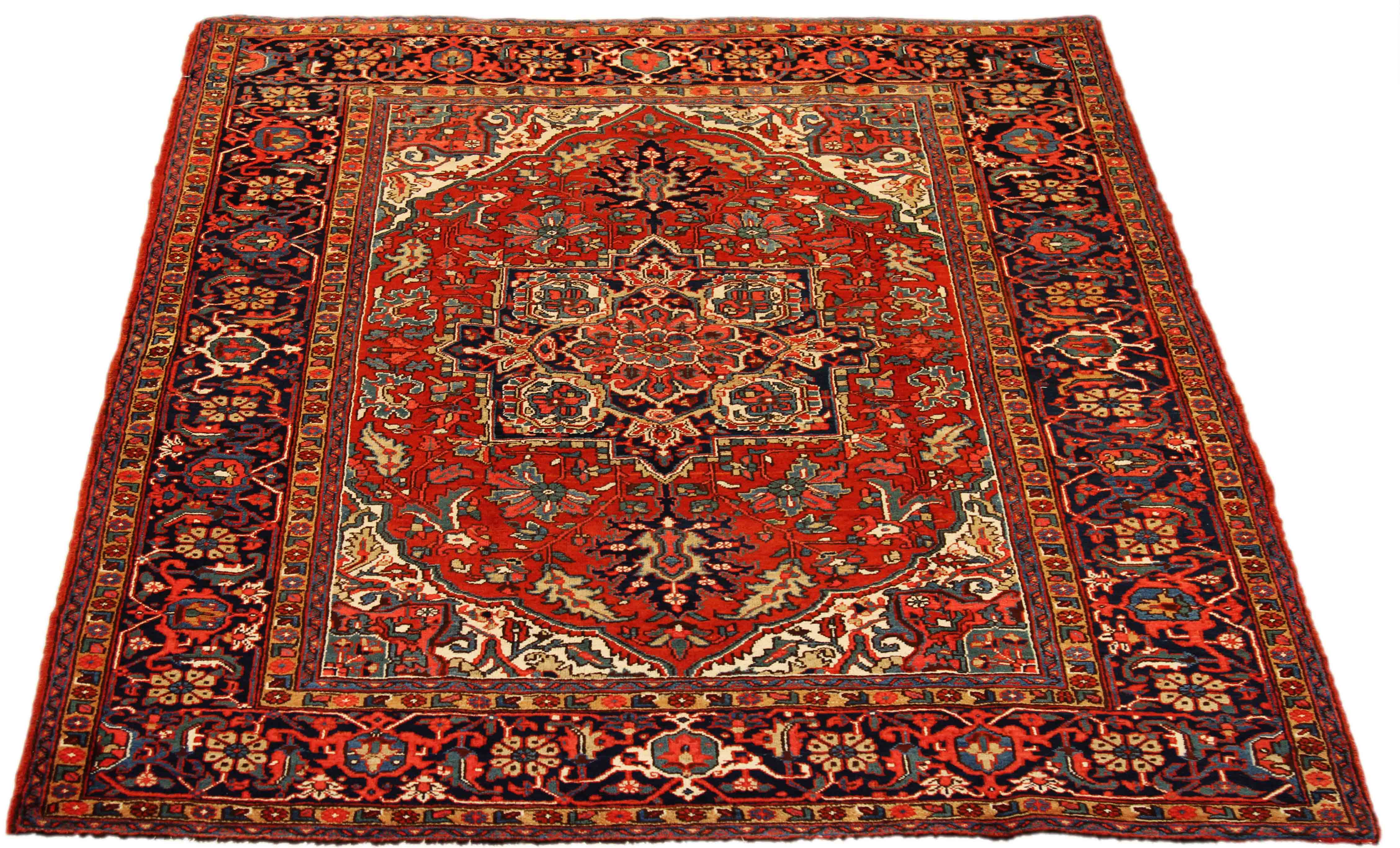 Thumbnail 7 for Antique Persian Heriz Traditional Rug 69934