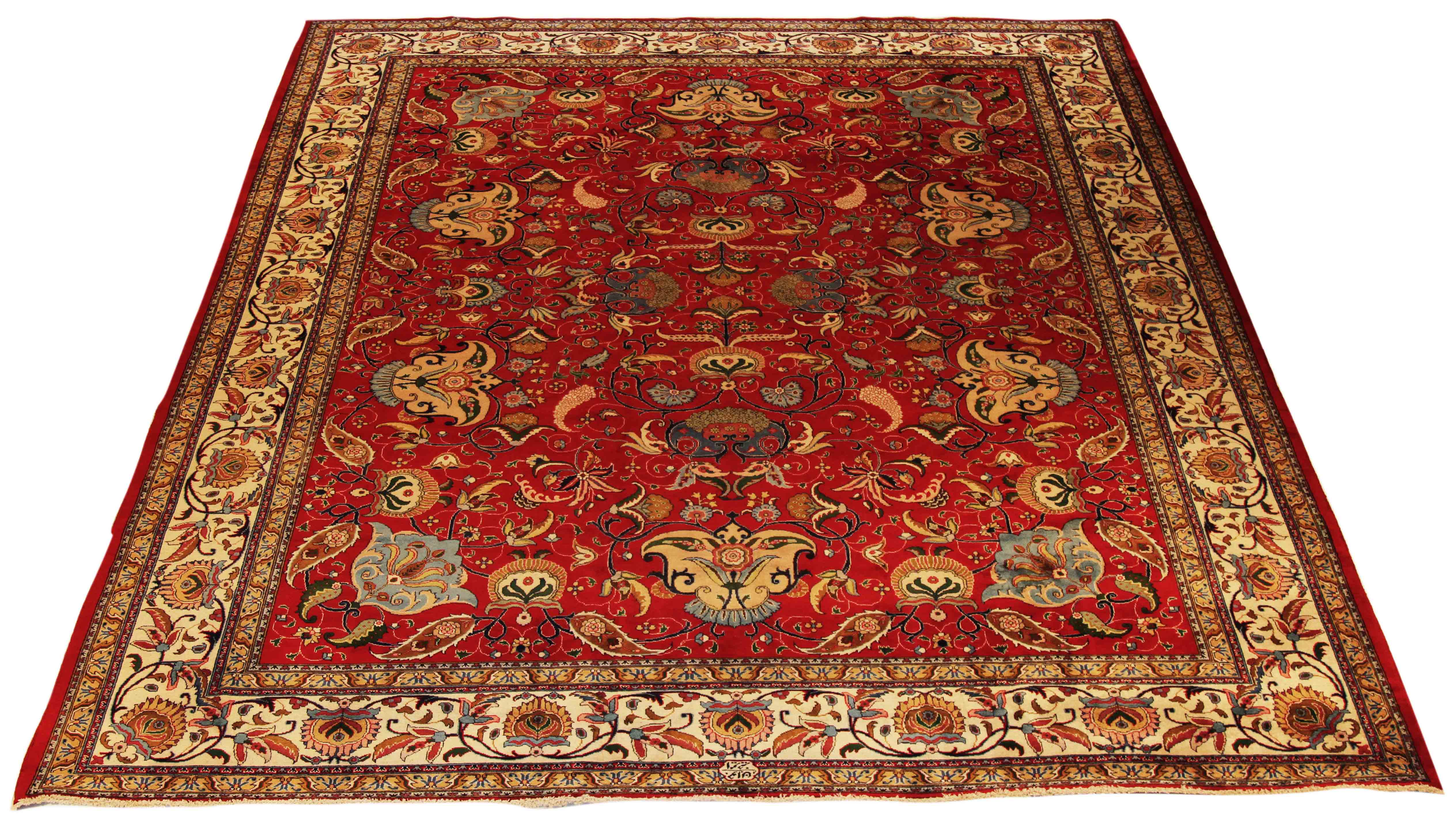 Thumbnail 5 for Antique Persian Tabriz Traditional Rug 69930