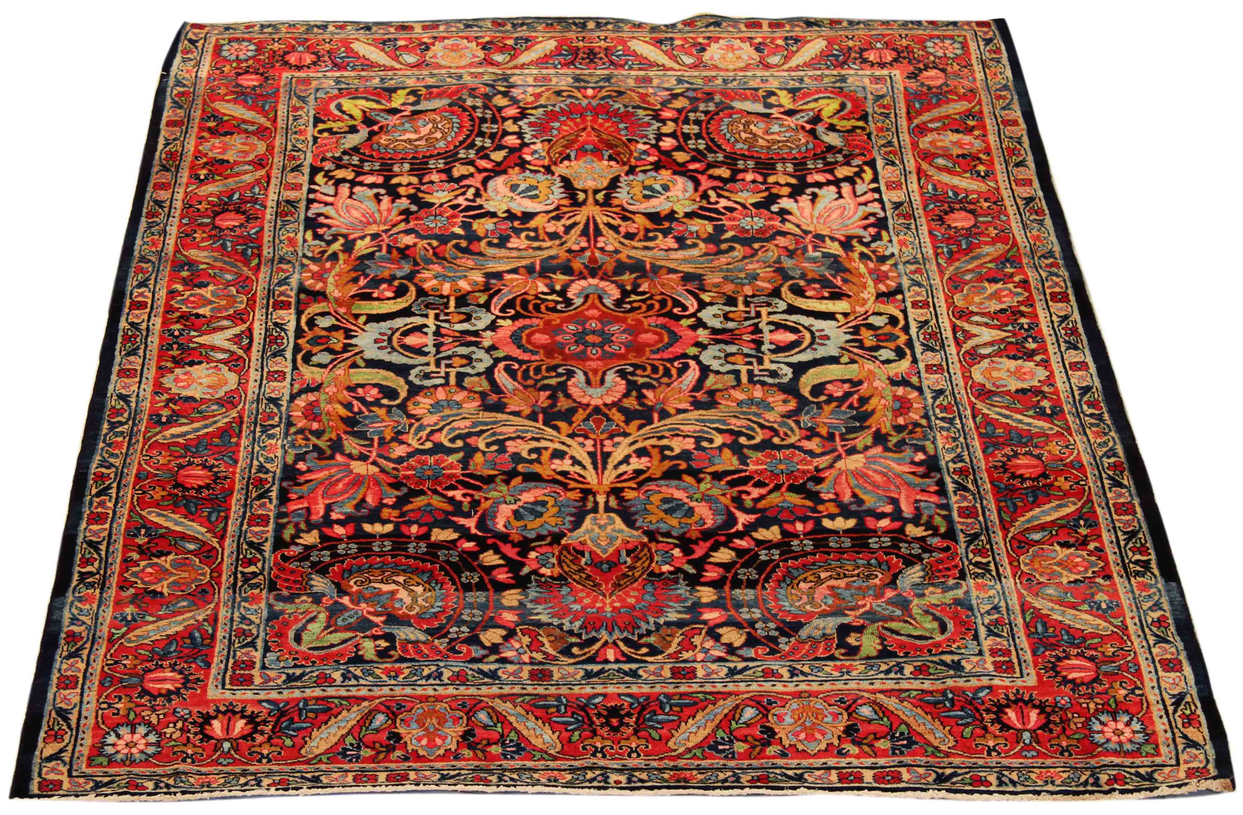 Thumbnail 11 for Antique Persian Yazd Traditional Rug 69923