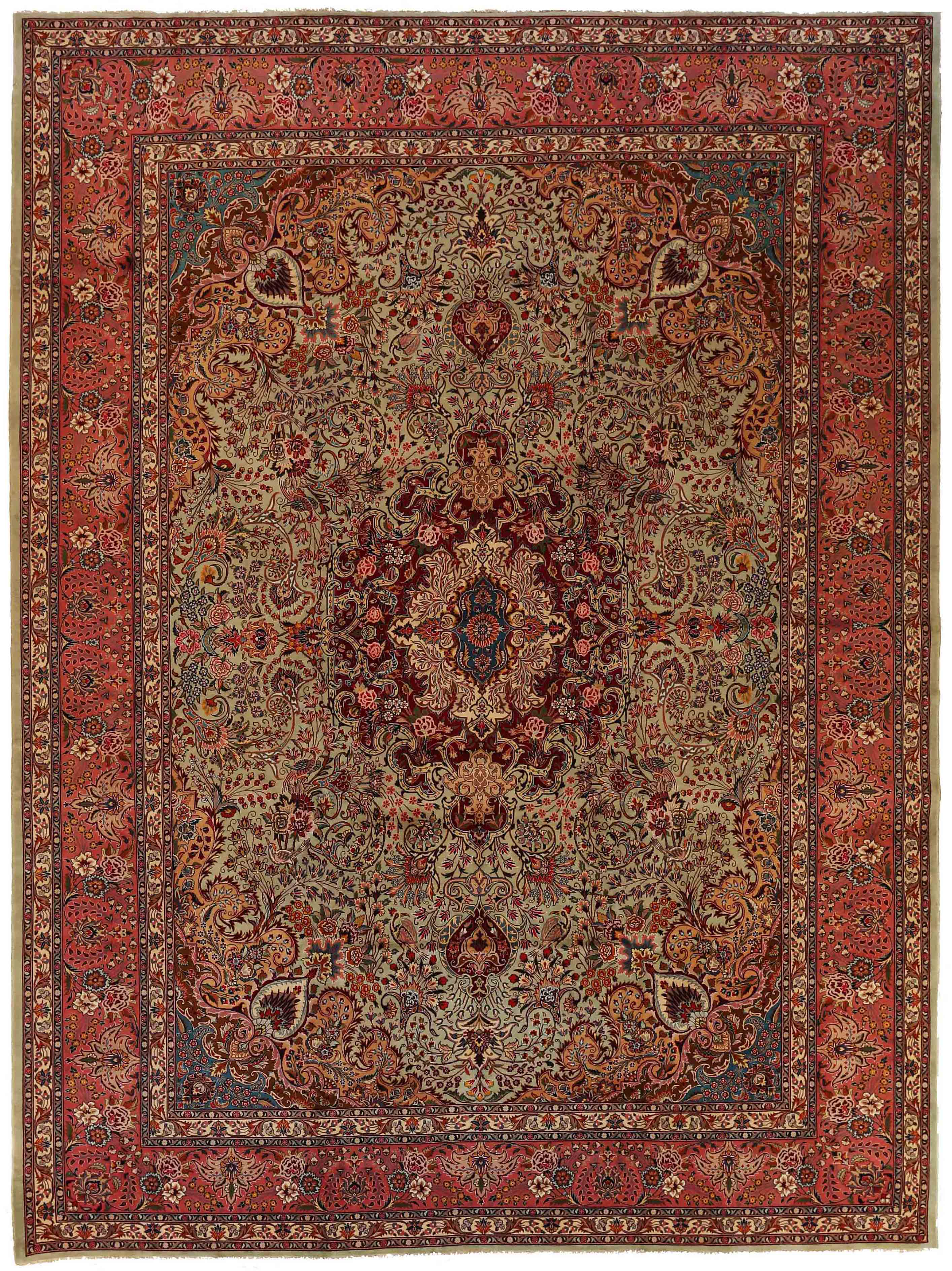 Thumbnail 2 for Antique Persian Tabriz Traditional Rug 69926