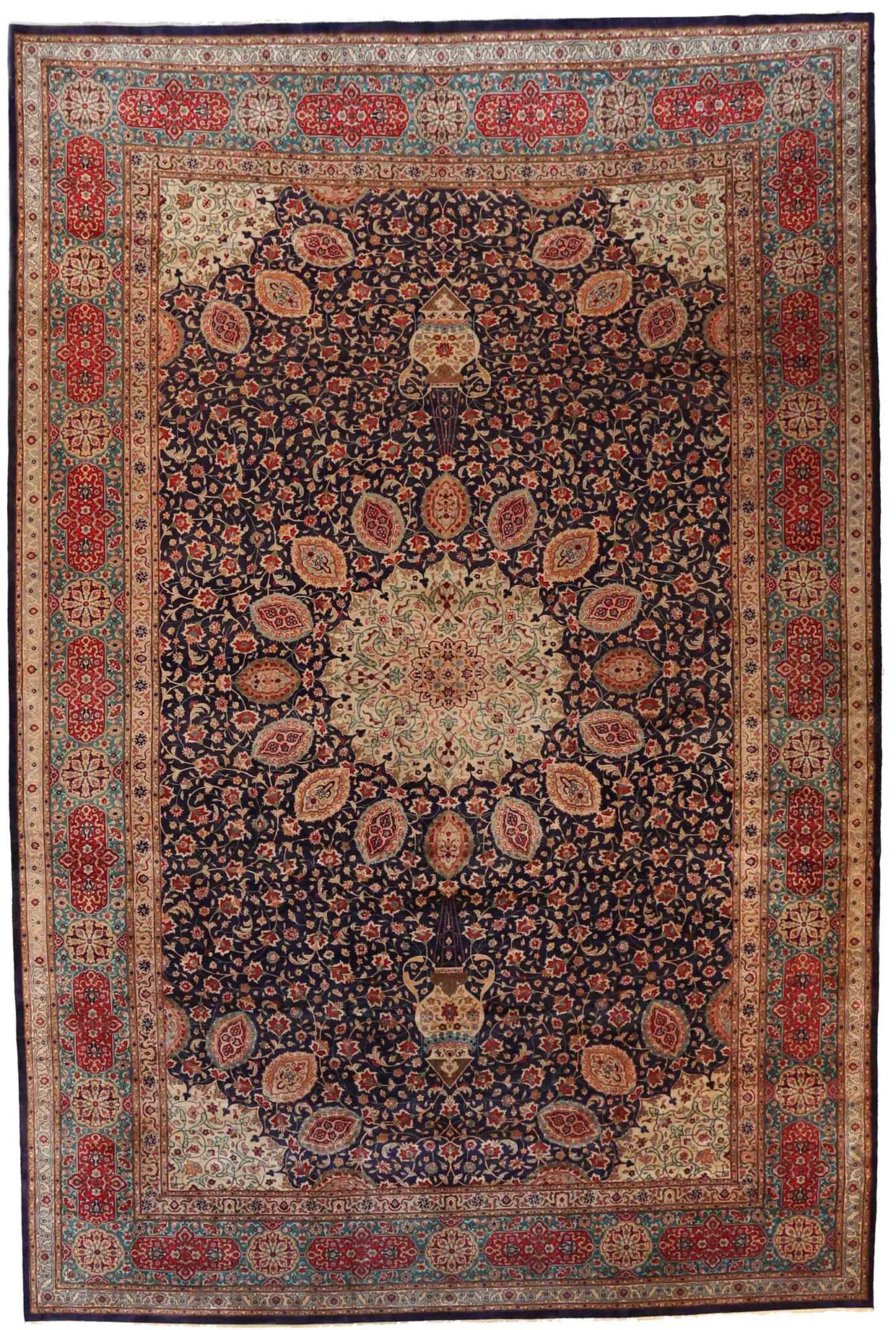 Thumbnail 4 for Antique Persian Tabriz Traditional Rug 69927