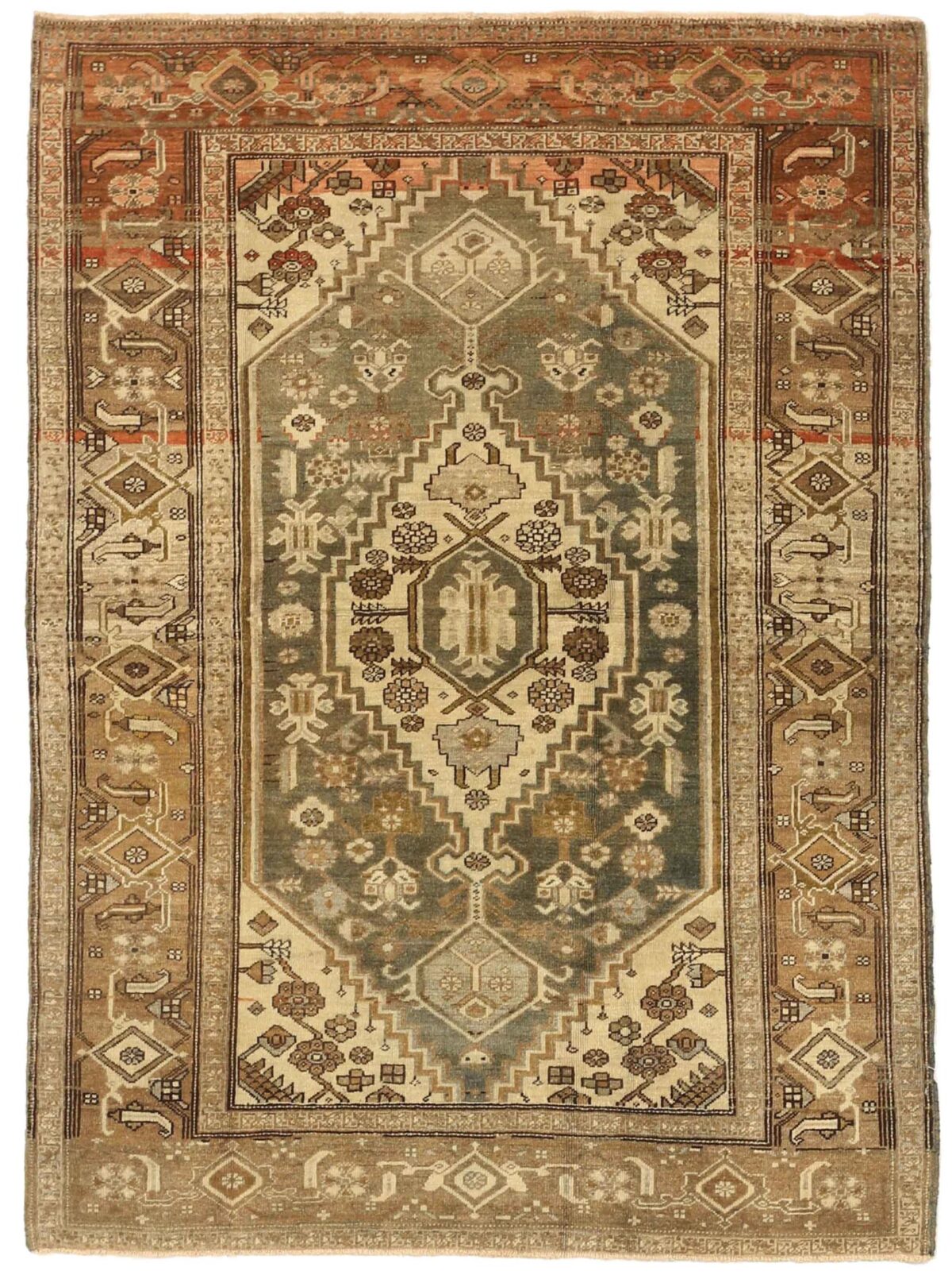 Thumbnail 9 for Antique Persian Heriz Transitional Rug 75727