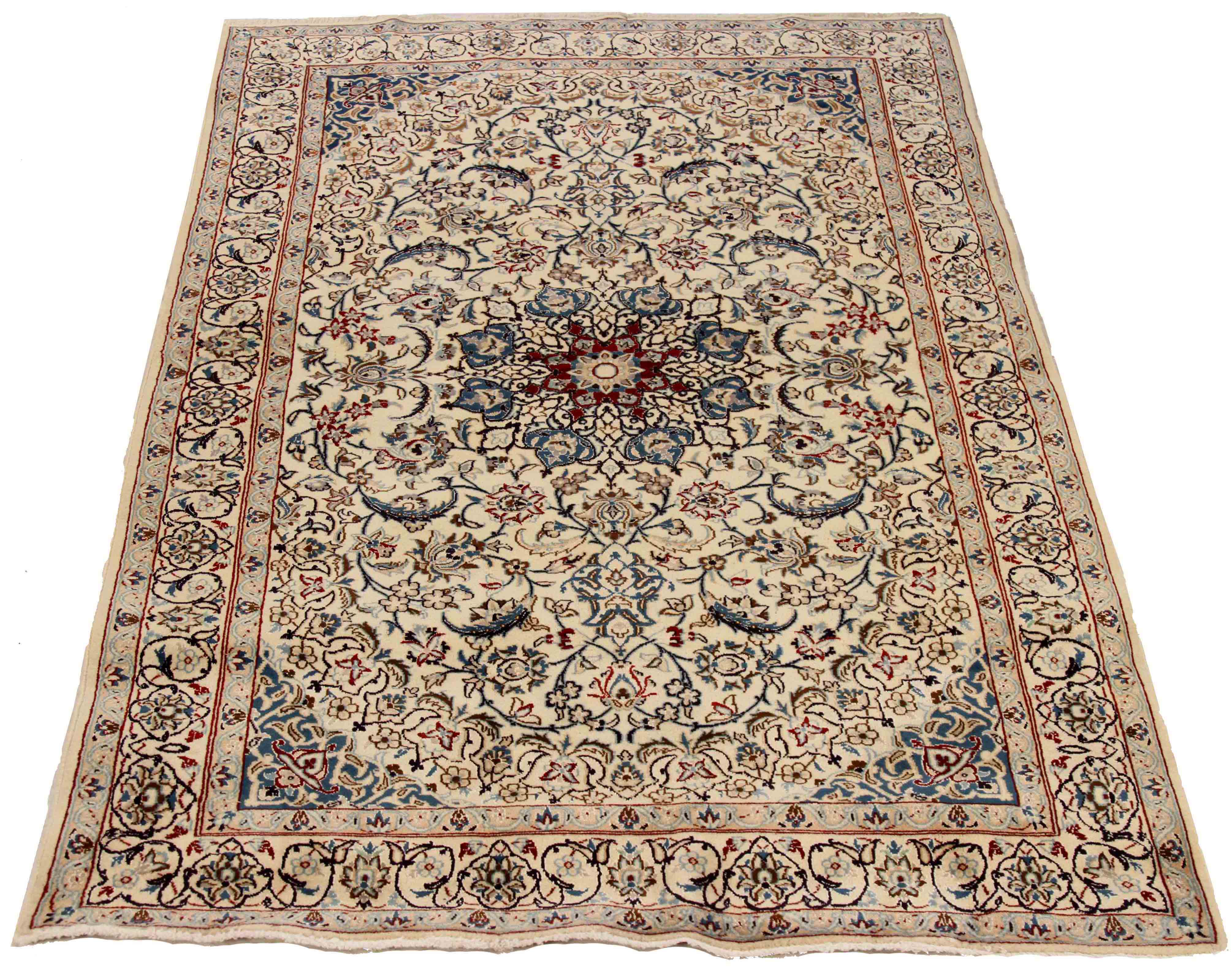 Thumbnail 10 for Antique Persian Nain Traditional Rug 70037