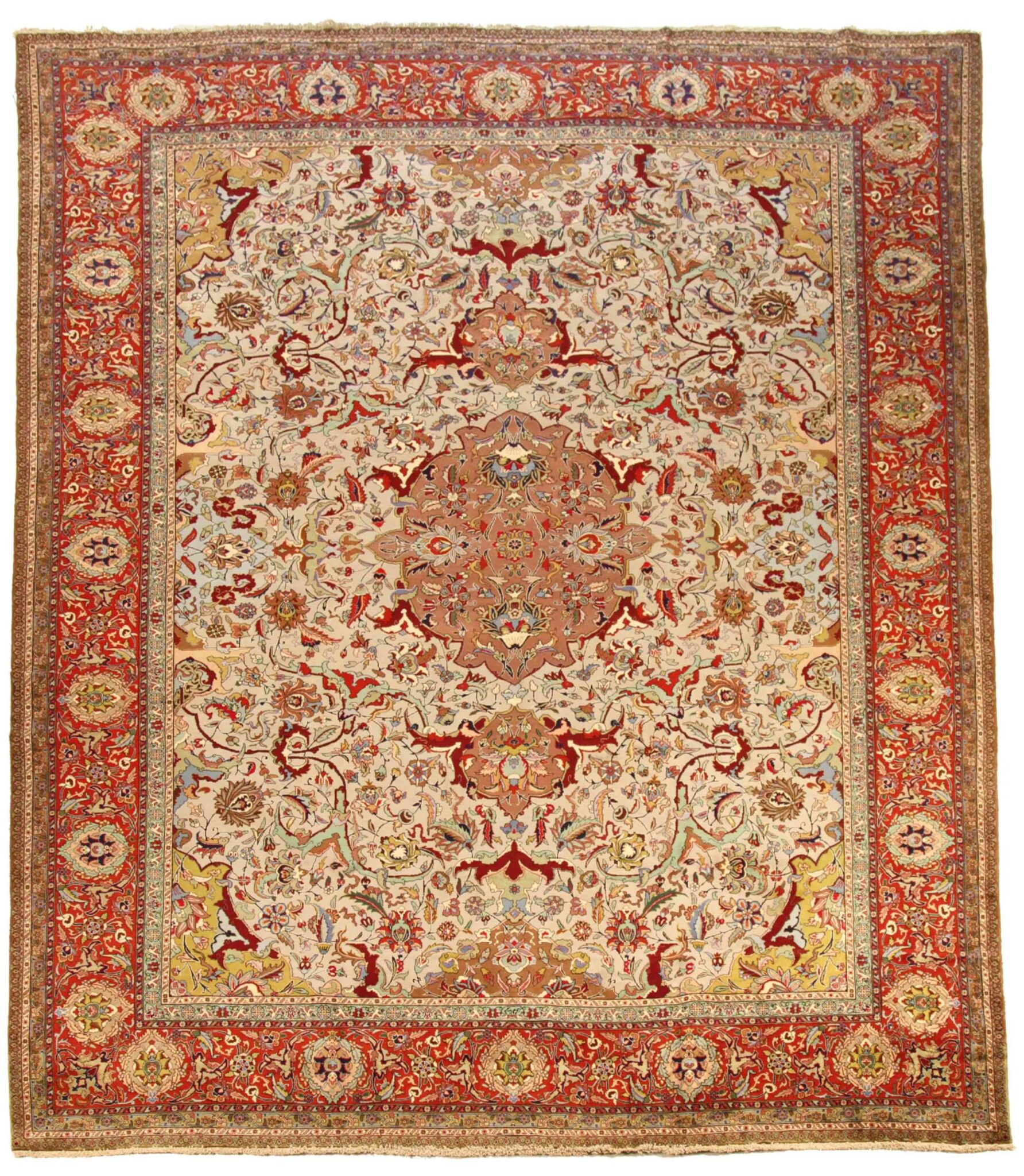Thumbnail 4 for Antique Persian Tabriz Traditional Rug 70038