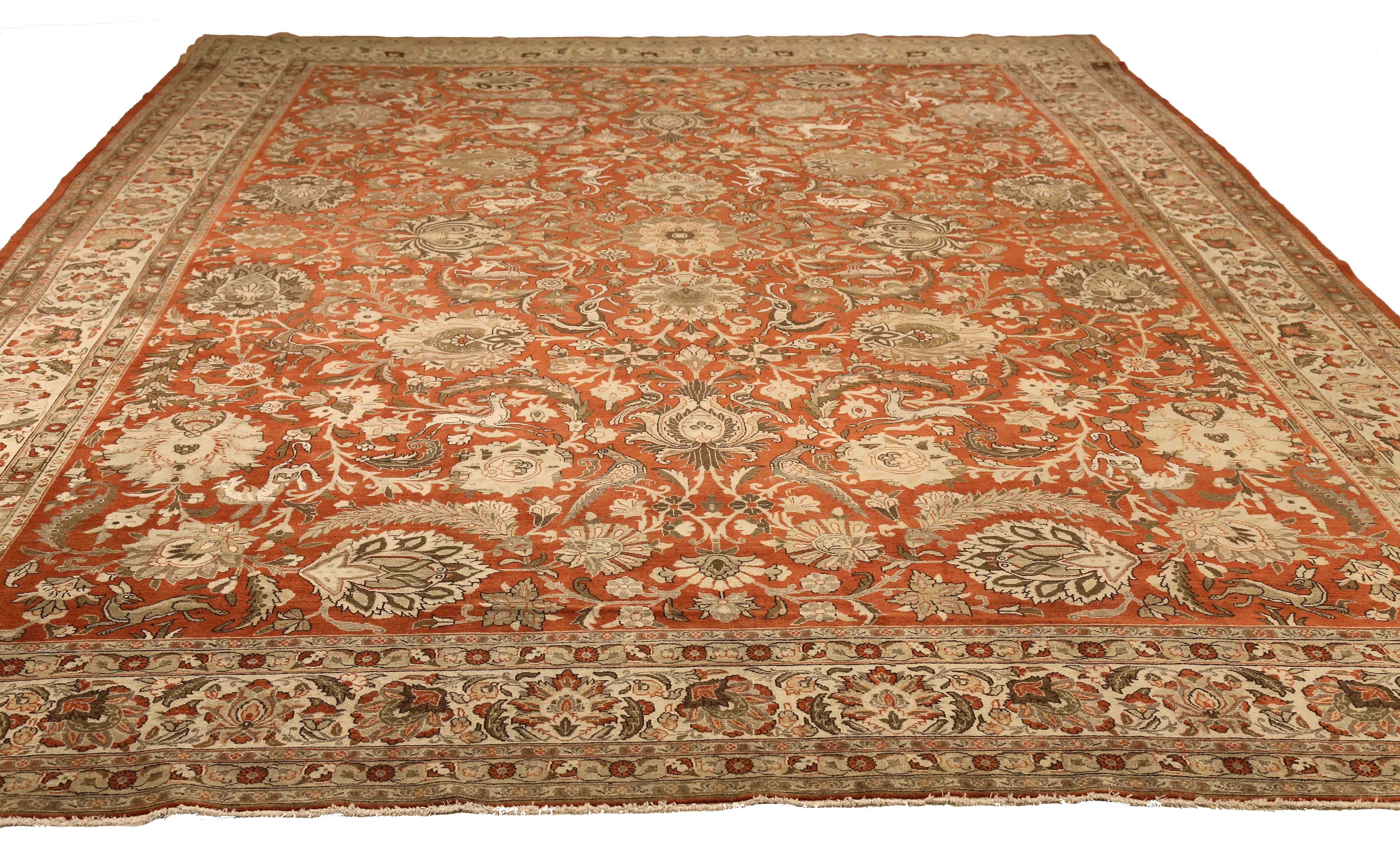 Thumbnail 3 for Antique Persian Qum Traditional Rug 52039