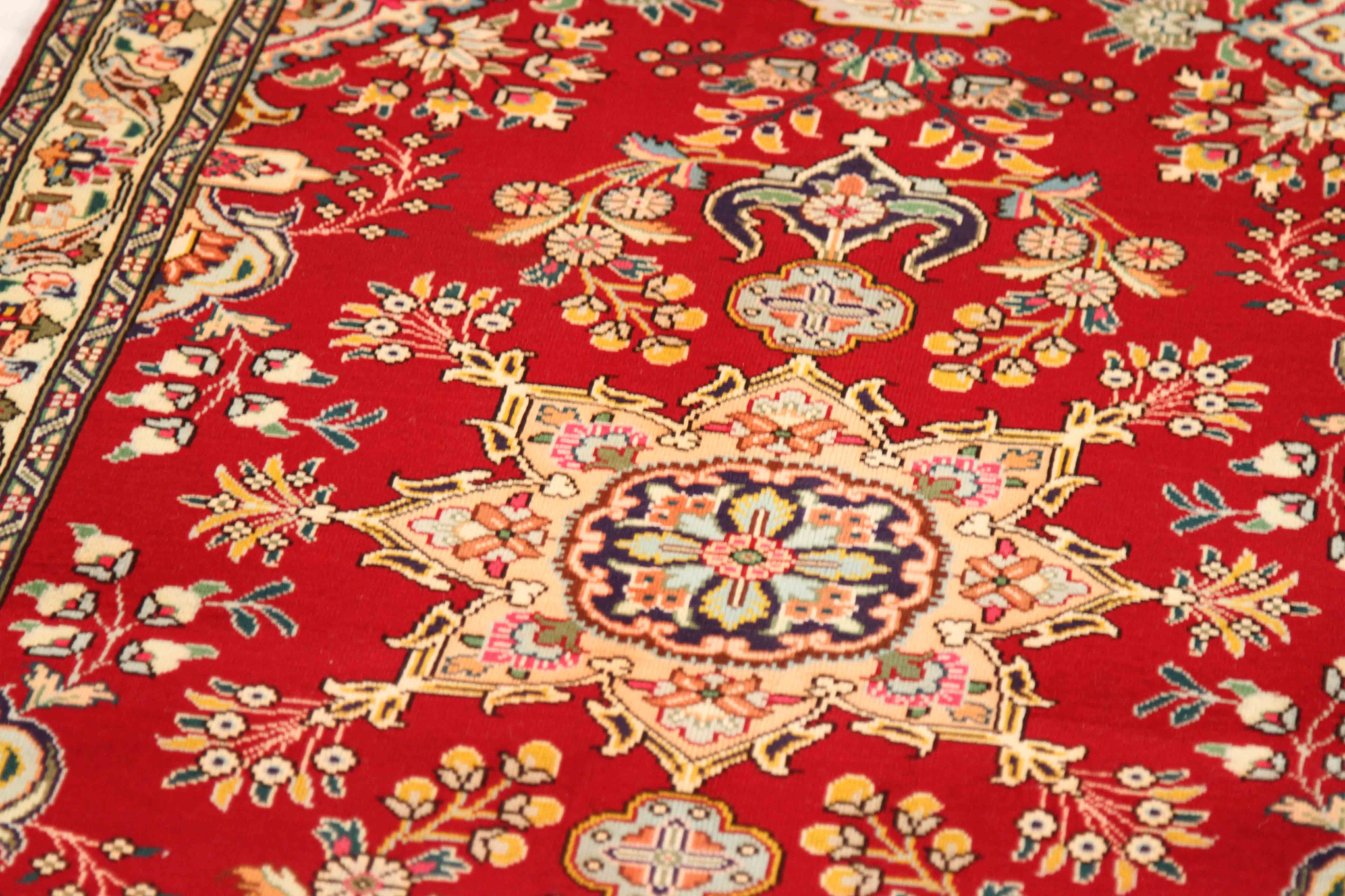 Thumbnail 7 for Antique Persian Tabriz Traditional Rug 70062