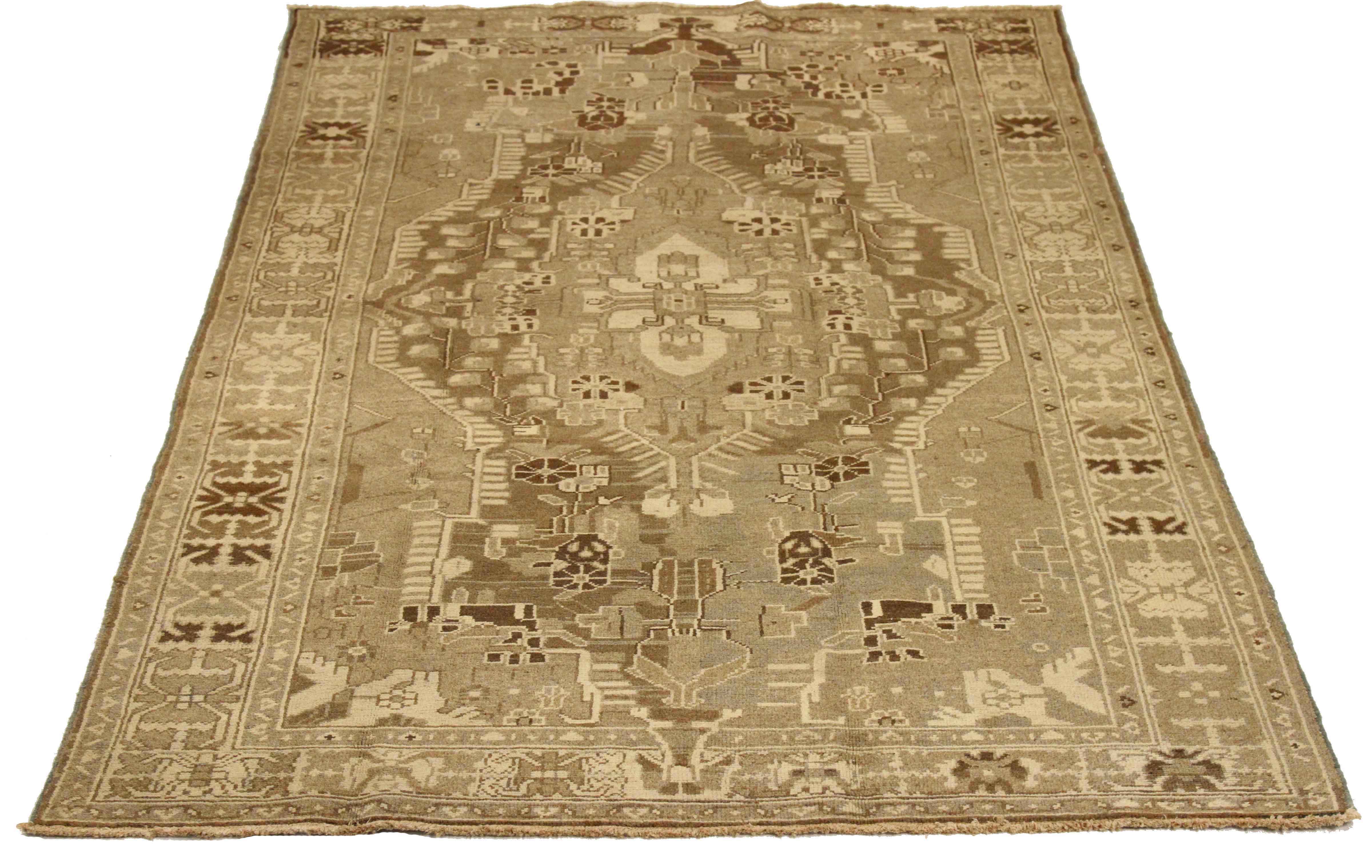 Thumbnail 4 for Antique Persian Saveh Transitional Rug 75836