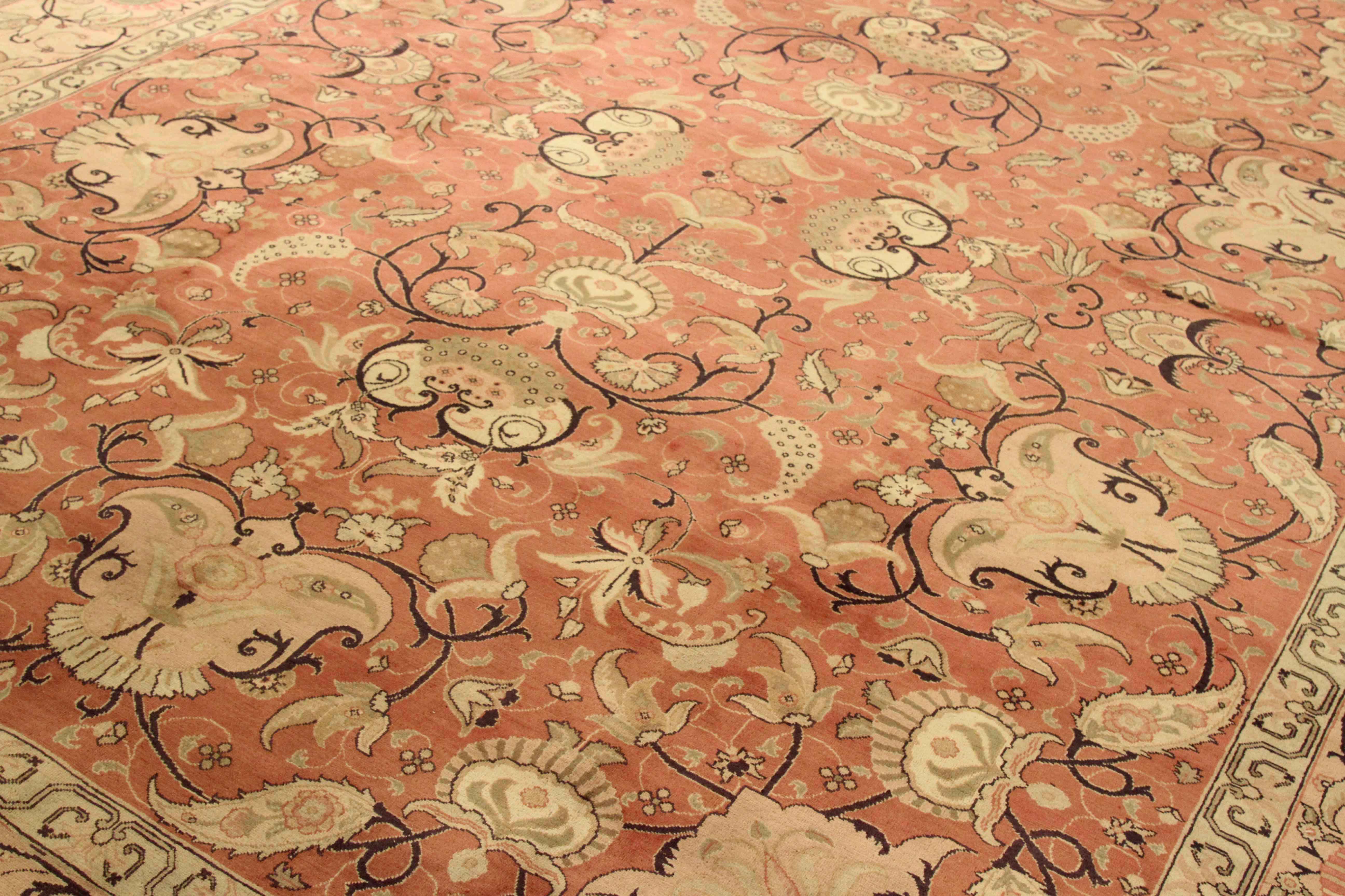 Thumbnail 4 for Antique Persian Tabriz Traditional Rug 75867