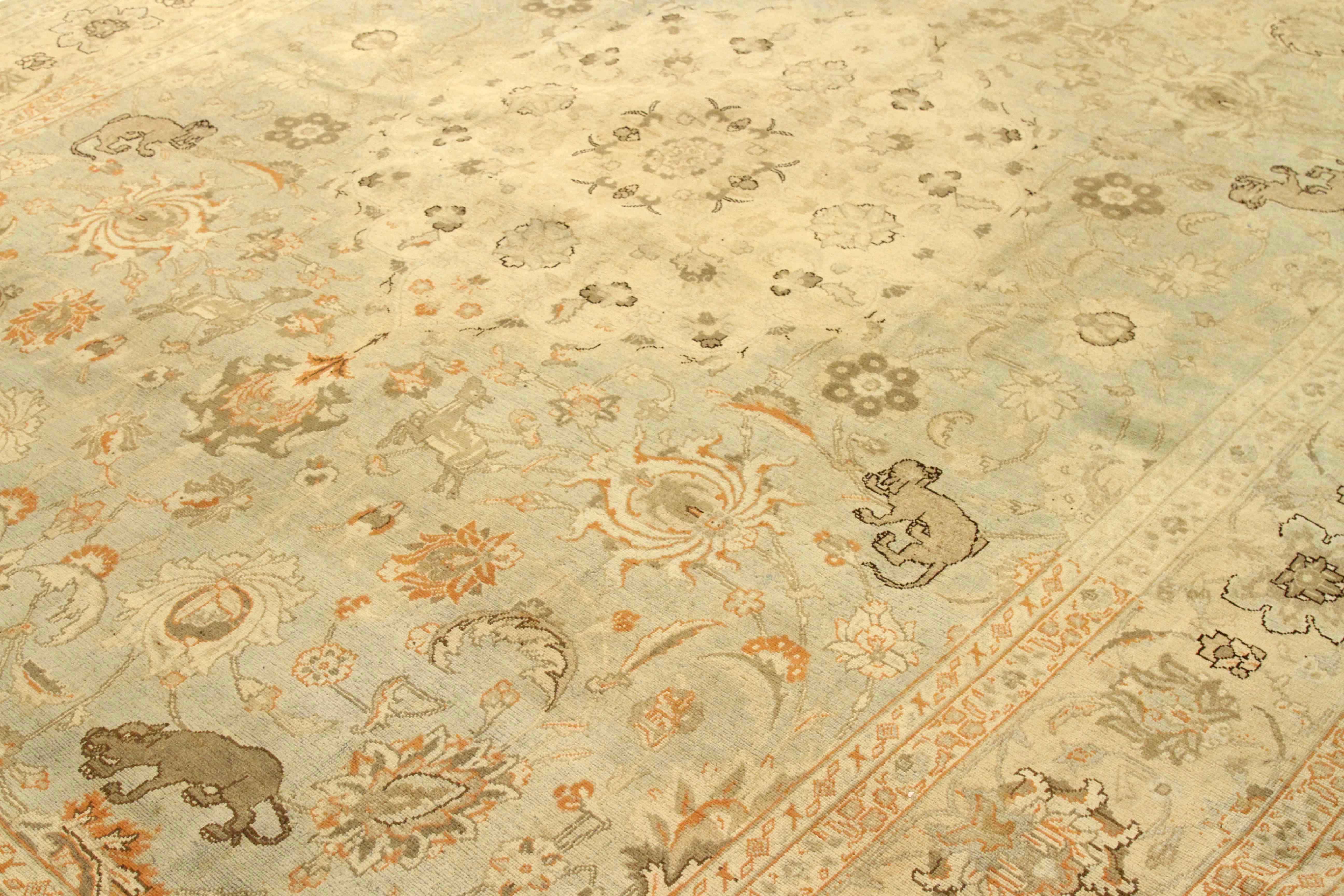 Thumbnail 3 for Antique Persian Tabriz Traditional Rug 75870