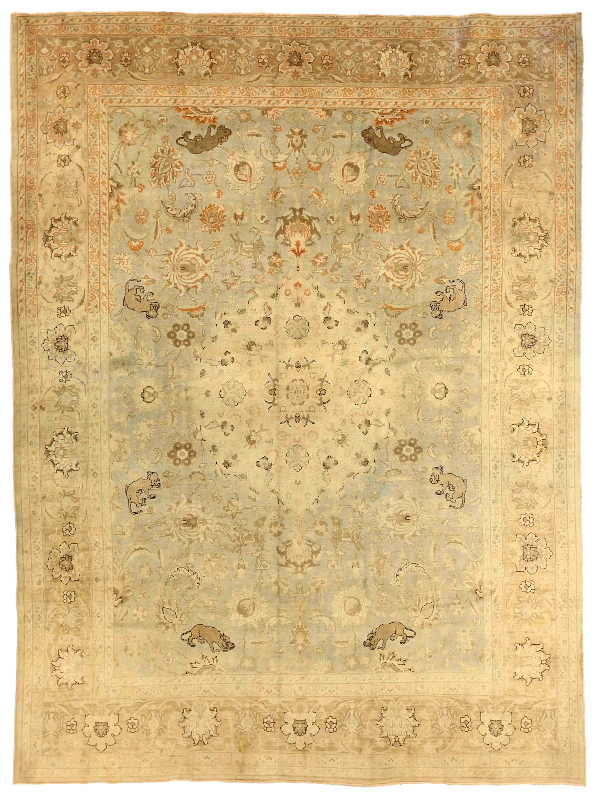 Thumbnail 2 for Antique Persian Tabriz Traditional Rug 75870