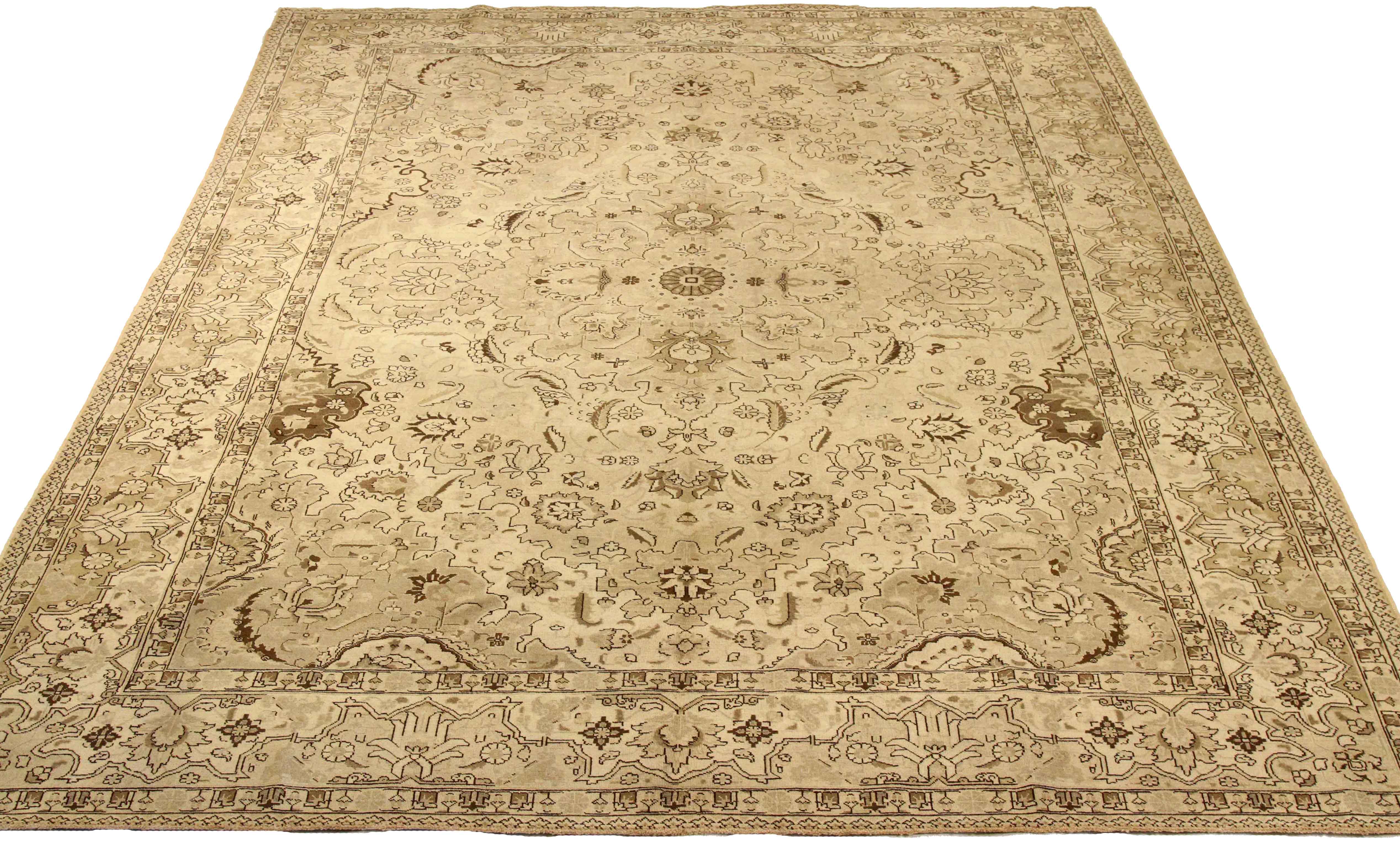 Thumbnail 2 for Antique Persian Tabriz Traditional Rug 75871