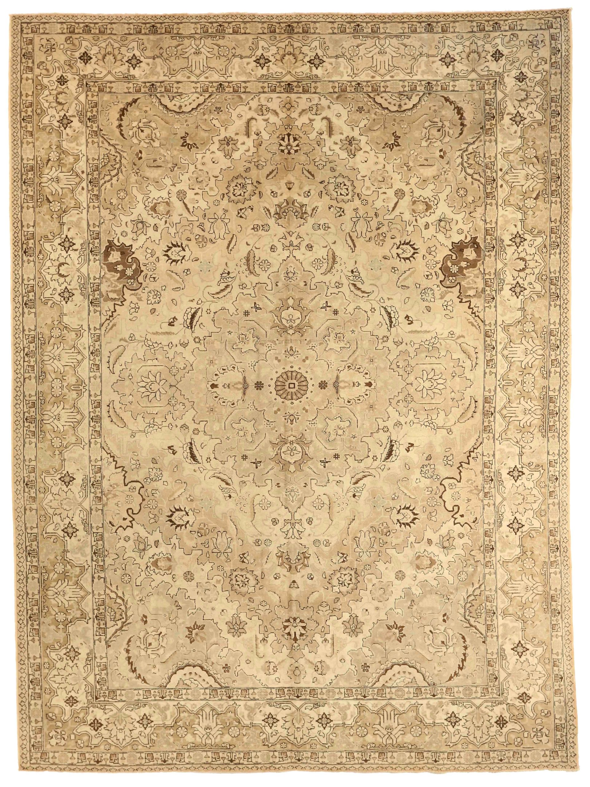 Thumbnail 4 for Antique Persian Tabriz Traditional Rug 75871