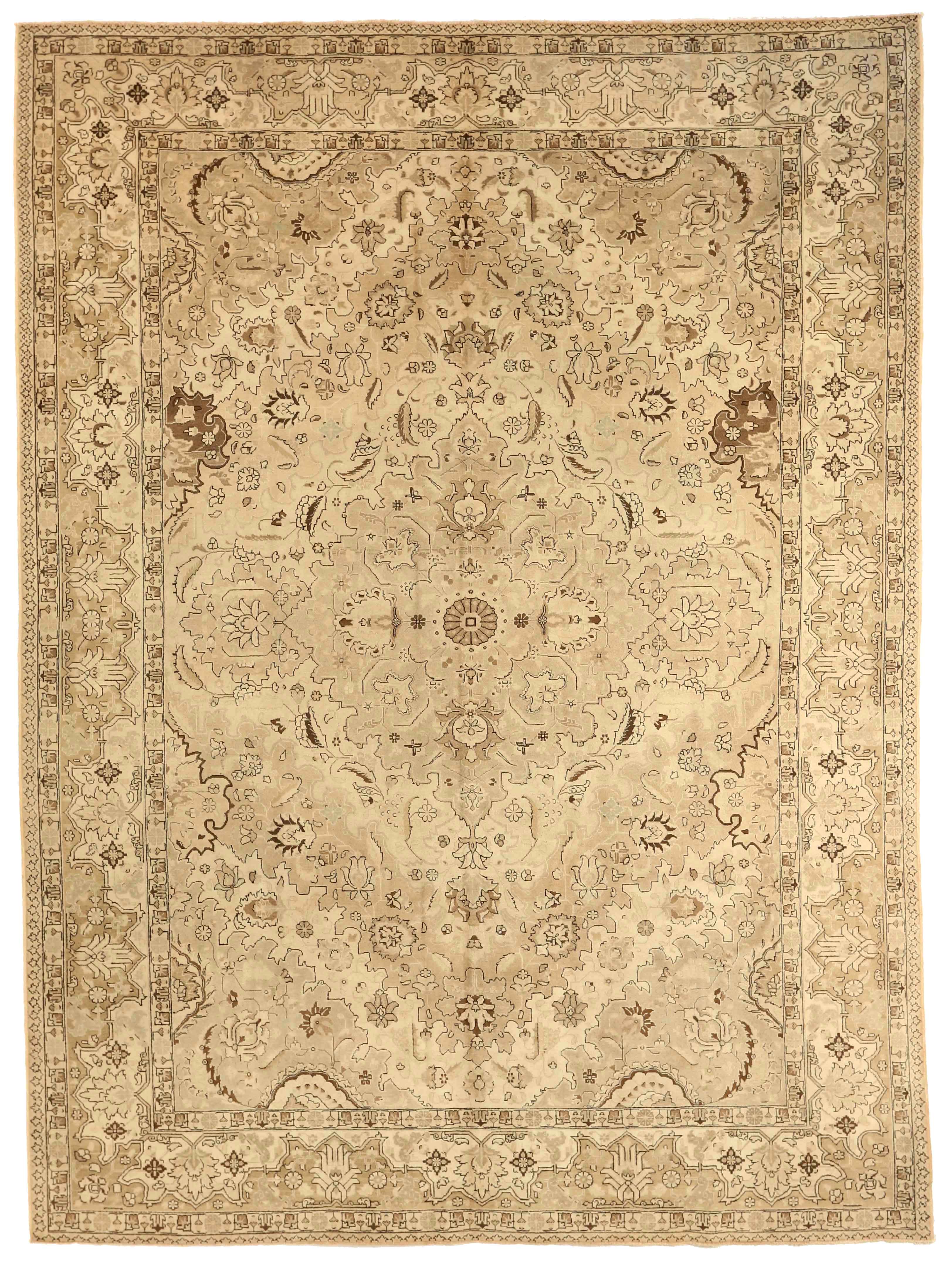 Thumbnail 3 for Antique Persian Tabriz Traditional Rug 75871