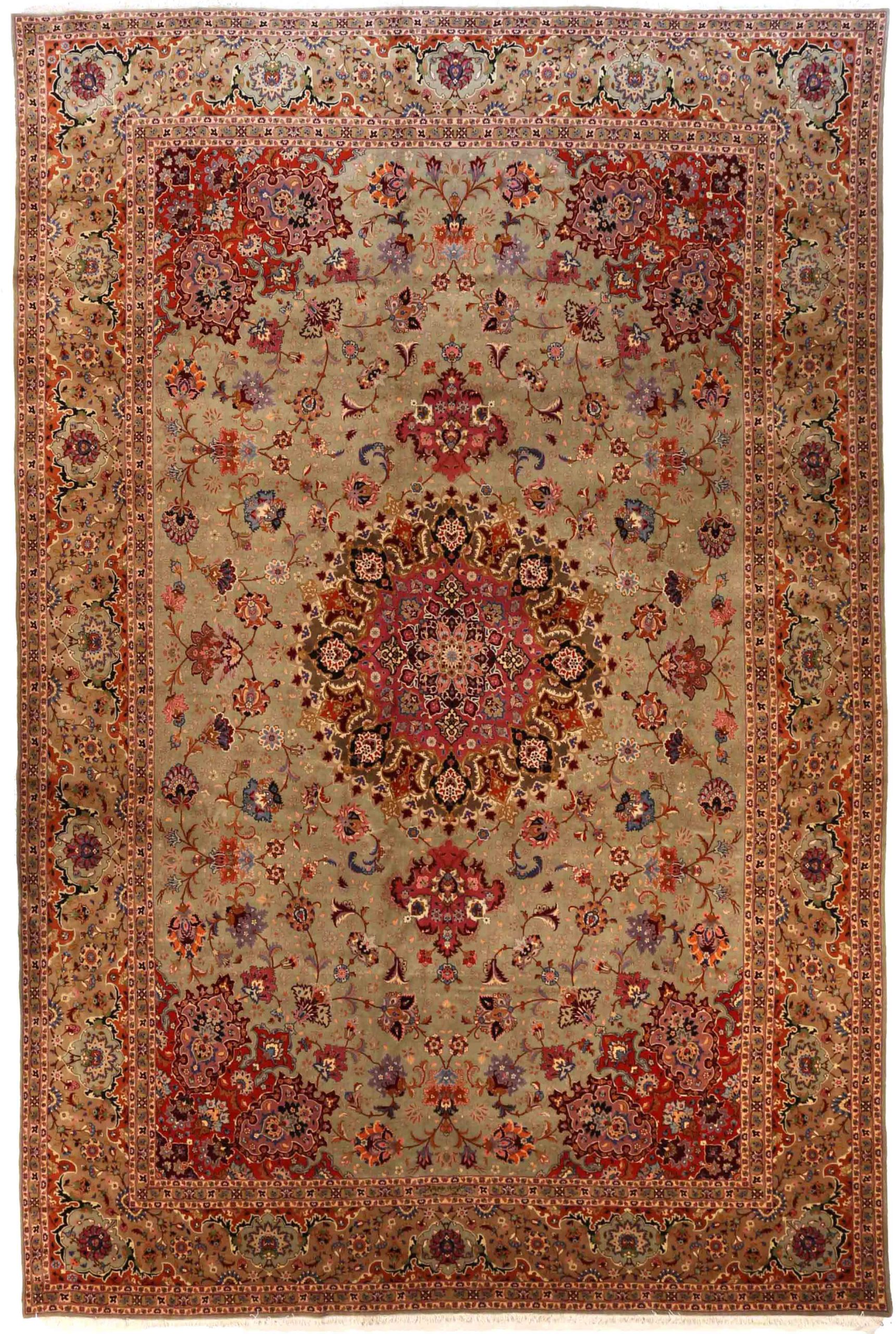 Thumbnail 2 for Antique Persian Tabriz Traditional Rug 70047