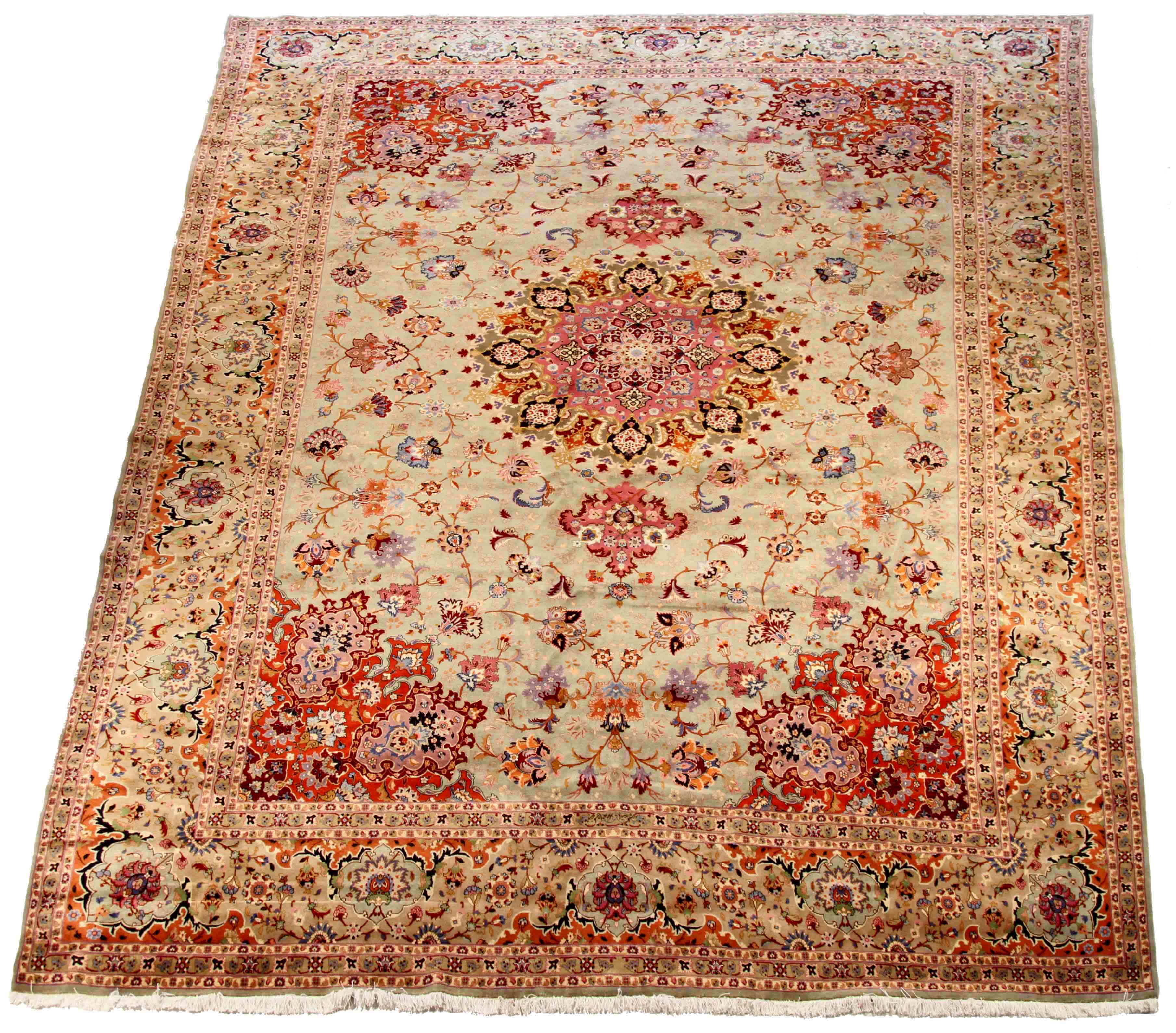 Thumbnail 4 for Antique Persian Tabriz Traditional Rug 70047