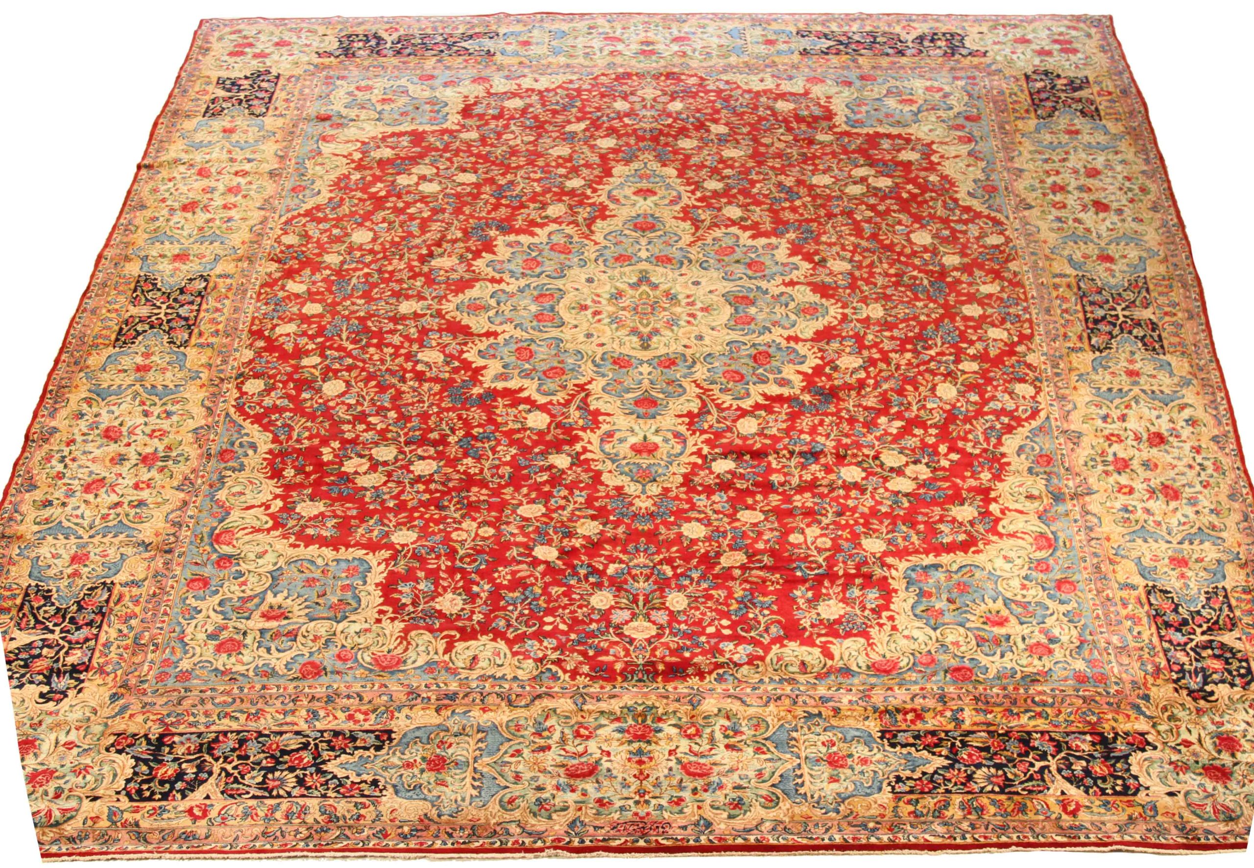 Thumbnail 4 for Antique Persian Kerman Traditional Rug 70049
