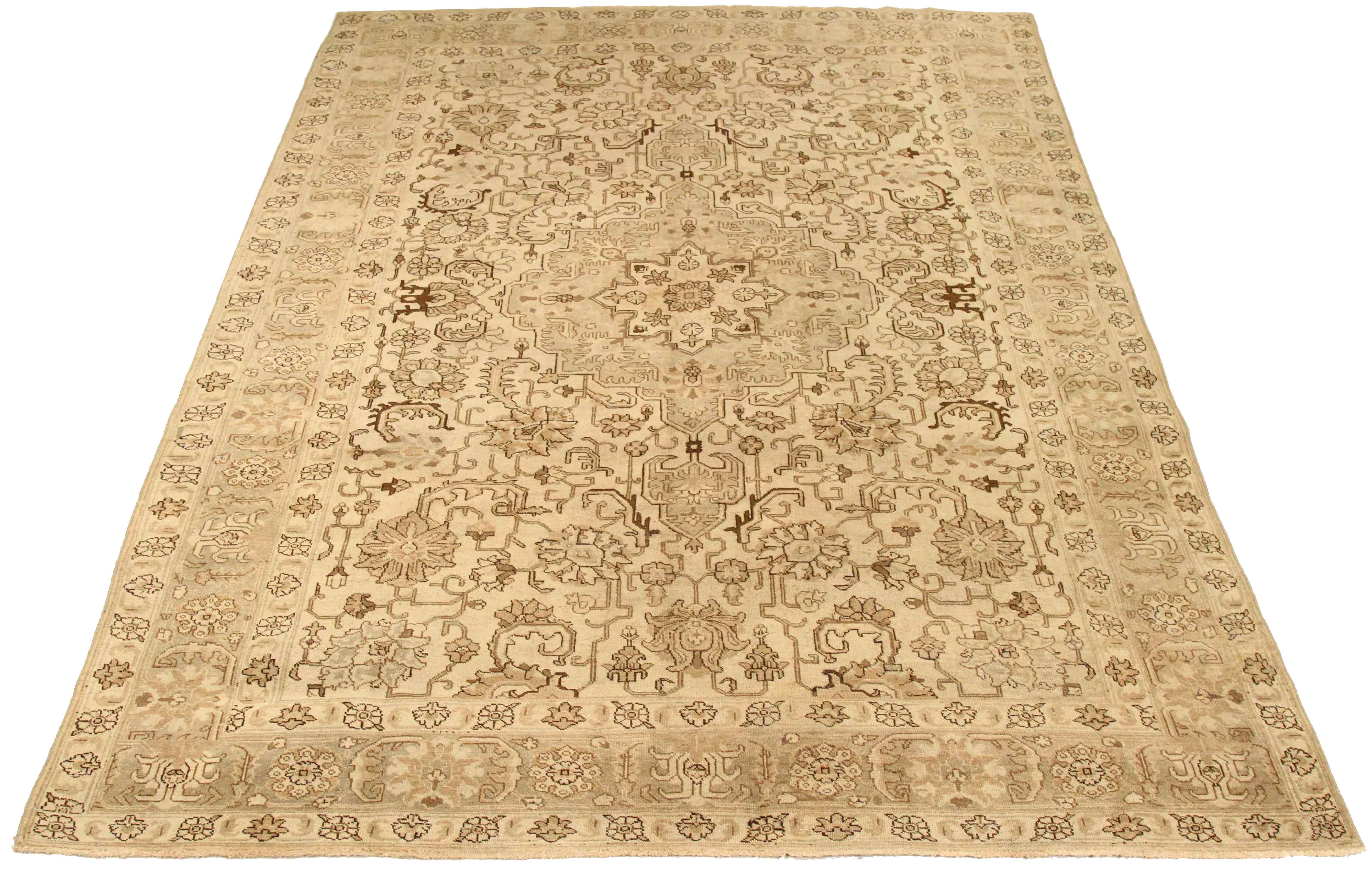 Thumbnail 3 for Antique Persian Tabriz Traditional Rug 75890