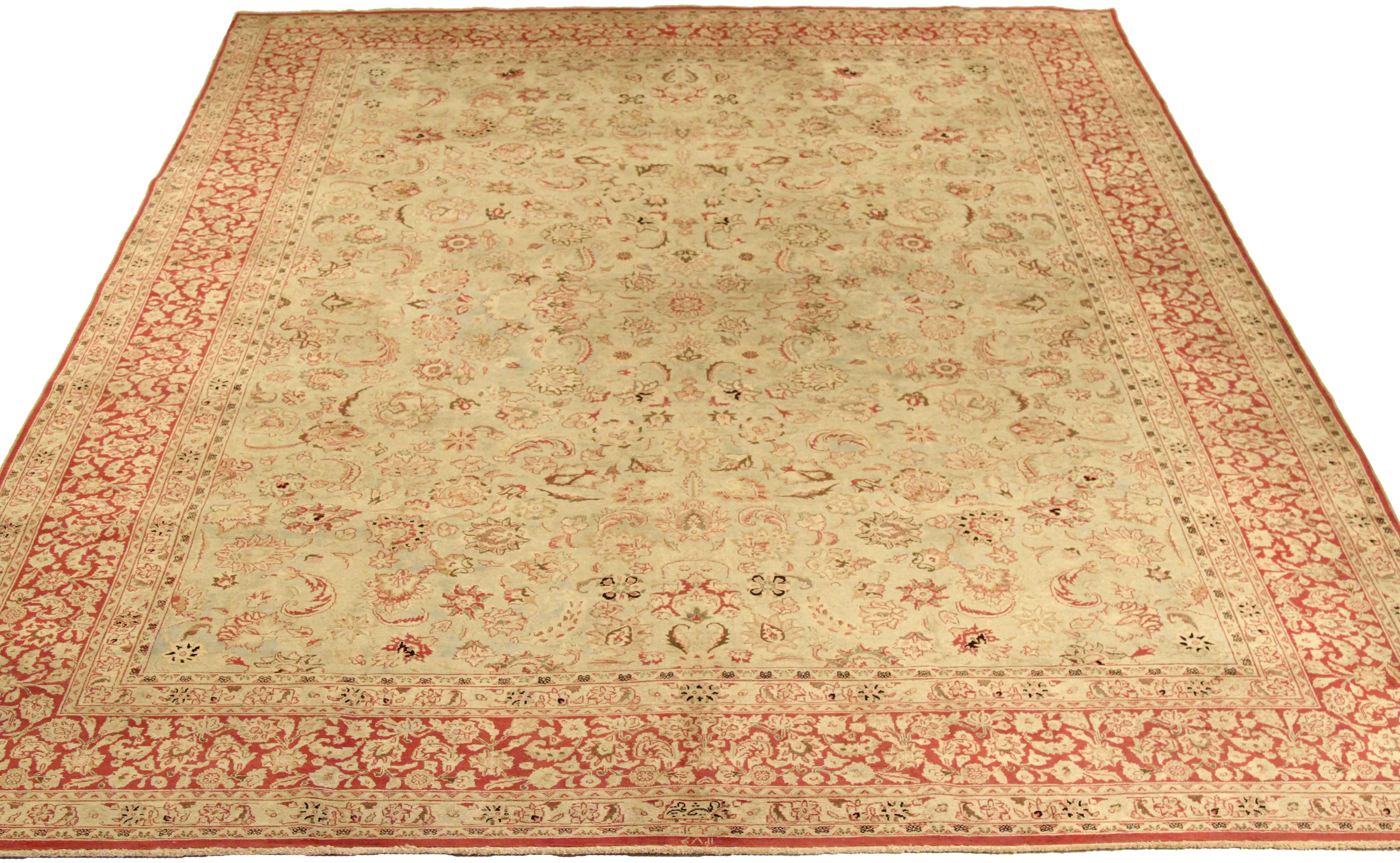 Thumbnail 3 for Antique Persian Mashad Traditional Rug 75874