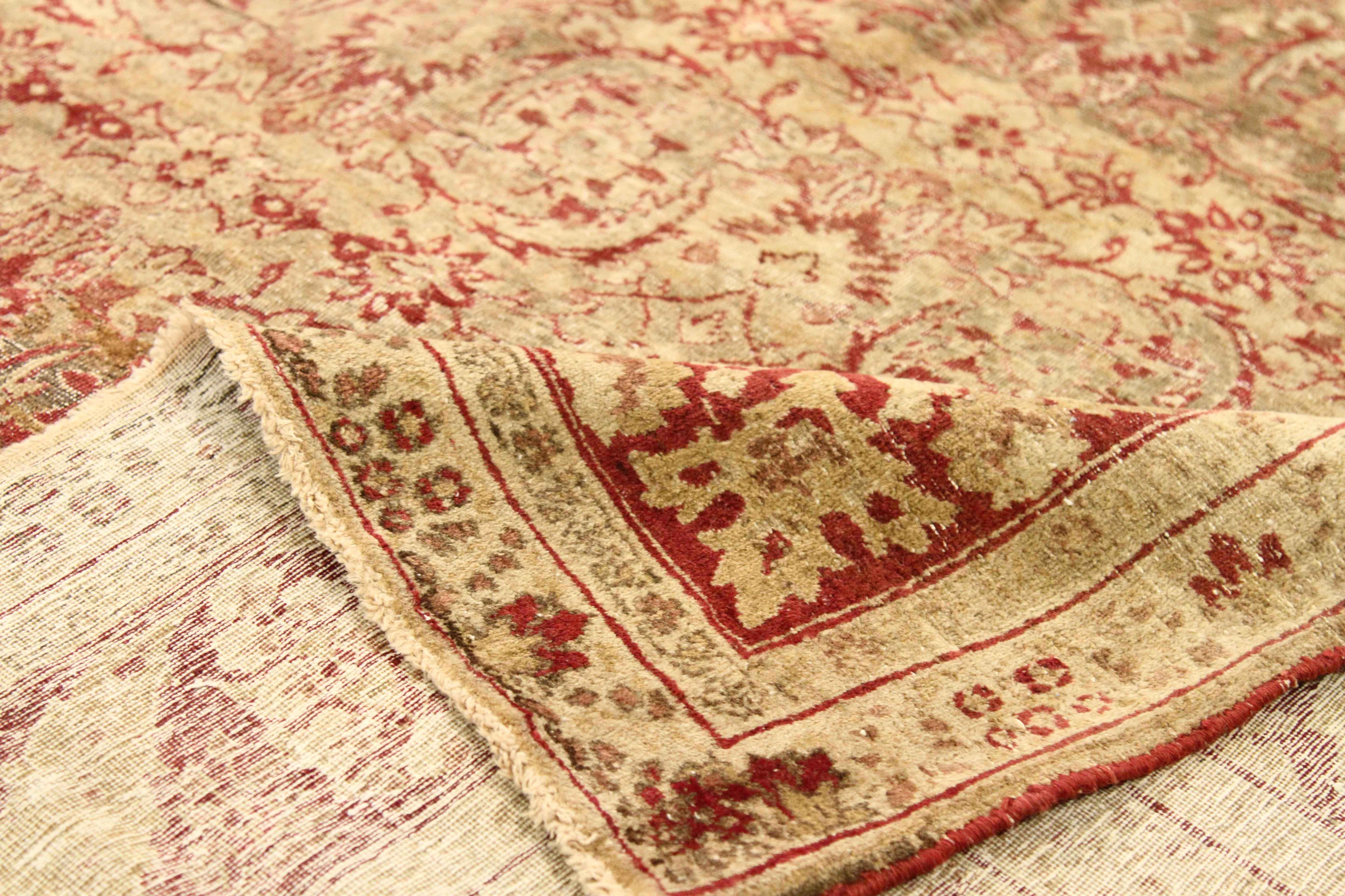 Thumbnail 3 for Antique Persian Yazd Traditional Rug 75879