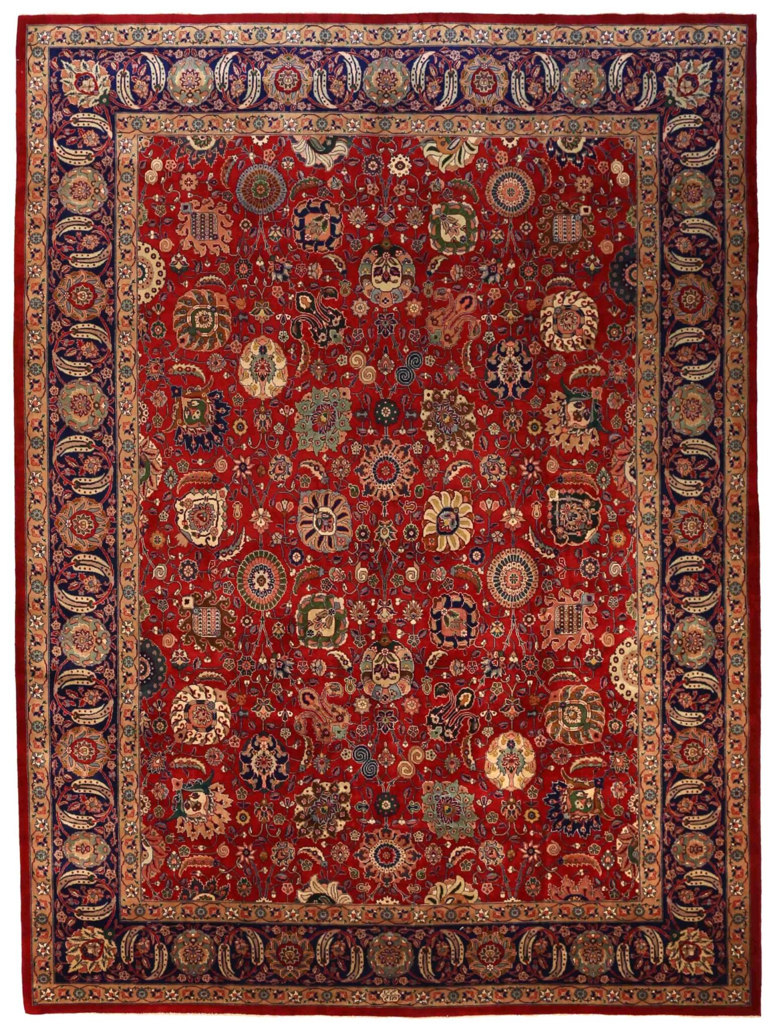 Thumbnail 5 for Antique Persian Tabriz Traditional Rug 70075