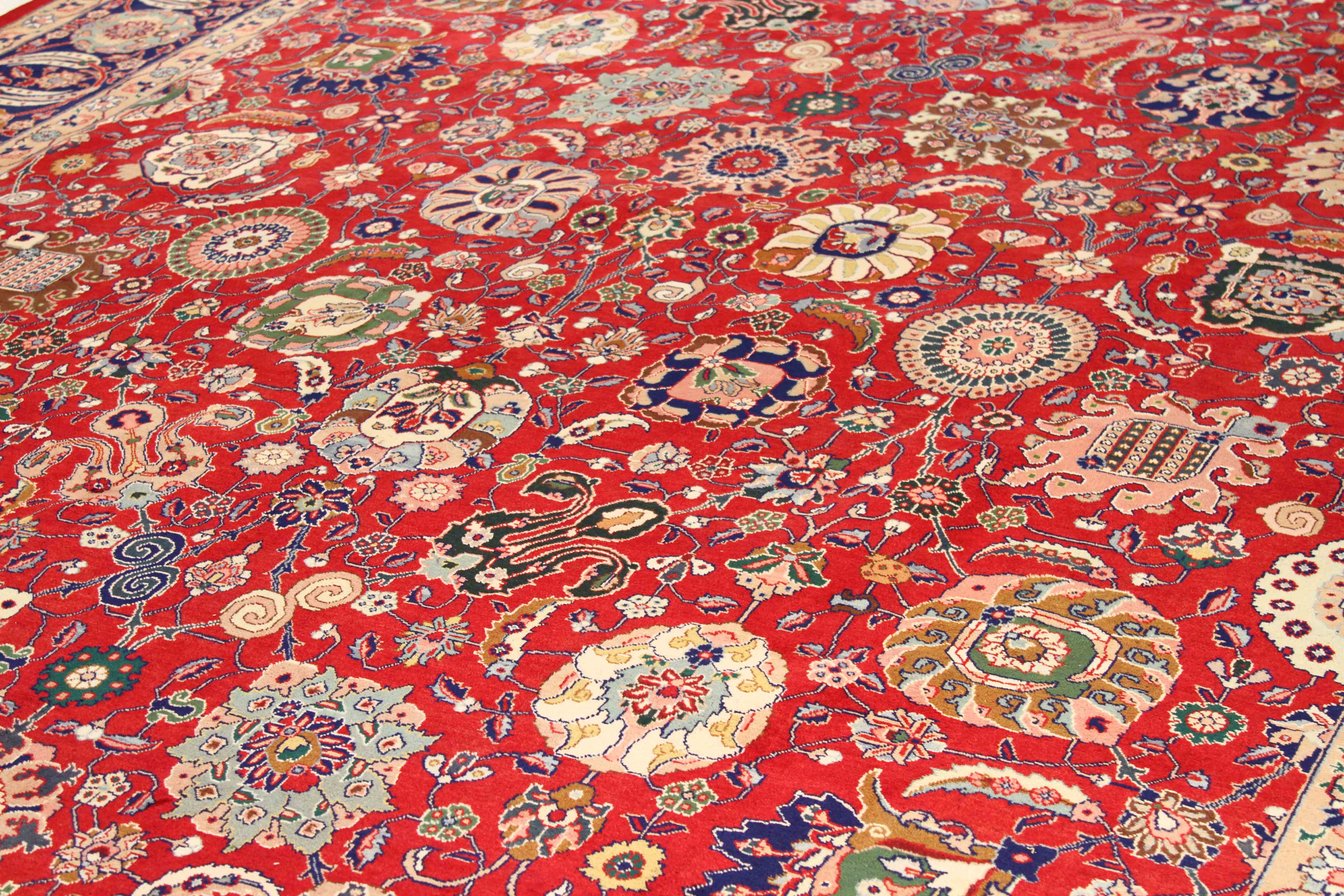 Thumbnail 2 for Antique Persian Tabriz Traditional Rug 70075