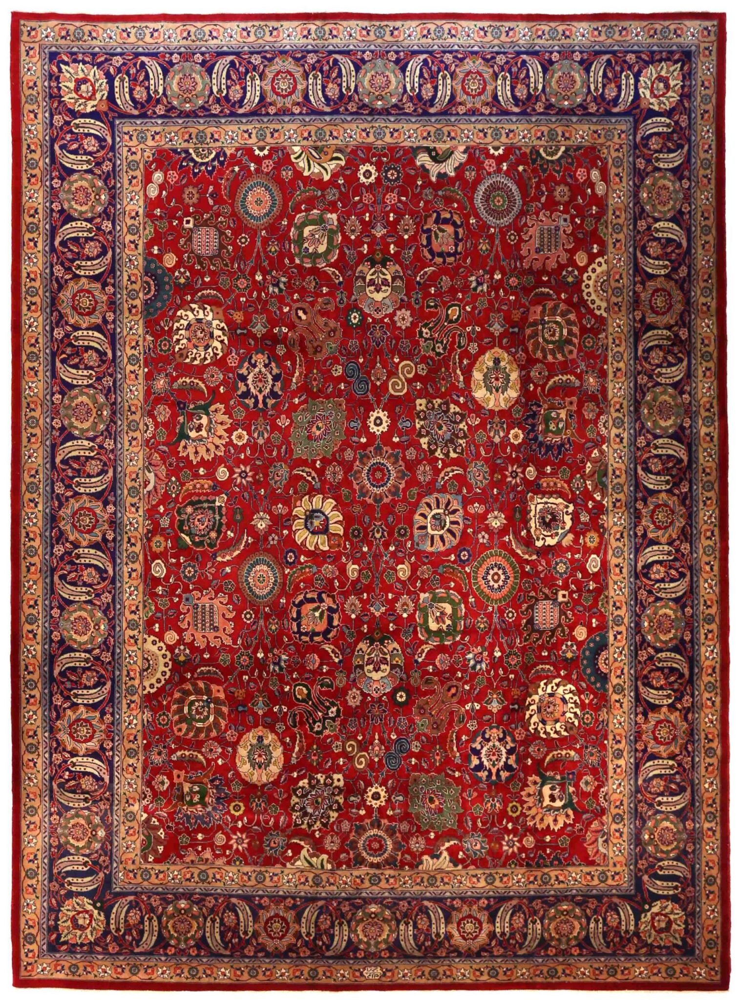 Thumbnail 5 for Antique Persian Tabriz Traditional Rug 70077