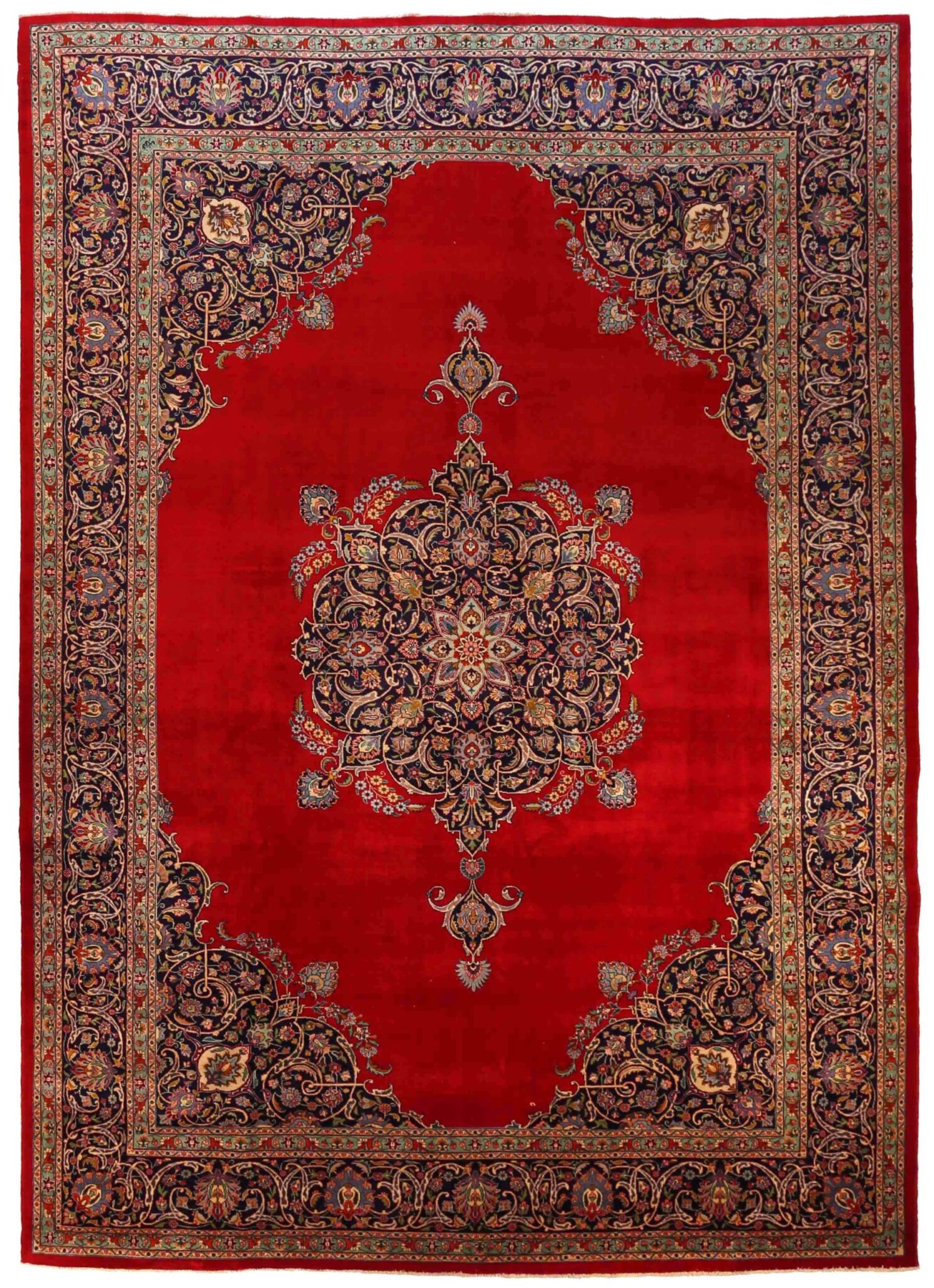 Thumbnail 3 for Antique Persian Tabriz Traditional Rug 70068
